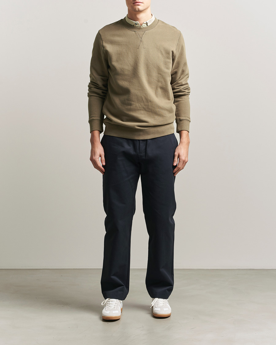 Heren | Truien | Sunspel | Loopback Sweatshirt Dark Cedar