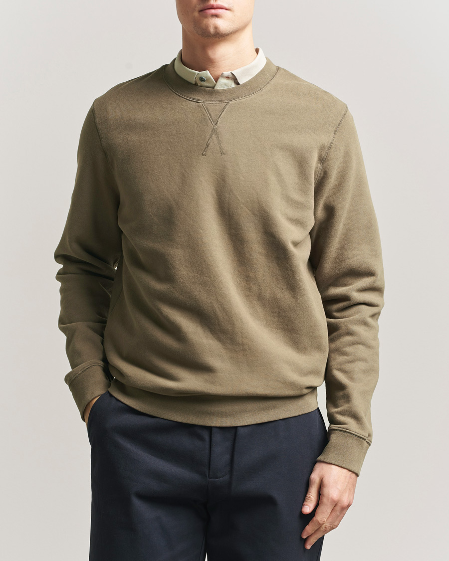 Heren | Truien | Sunspel | Loopback Sweatshirt Dark Cedar