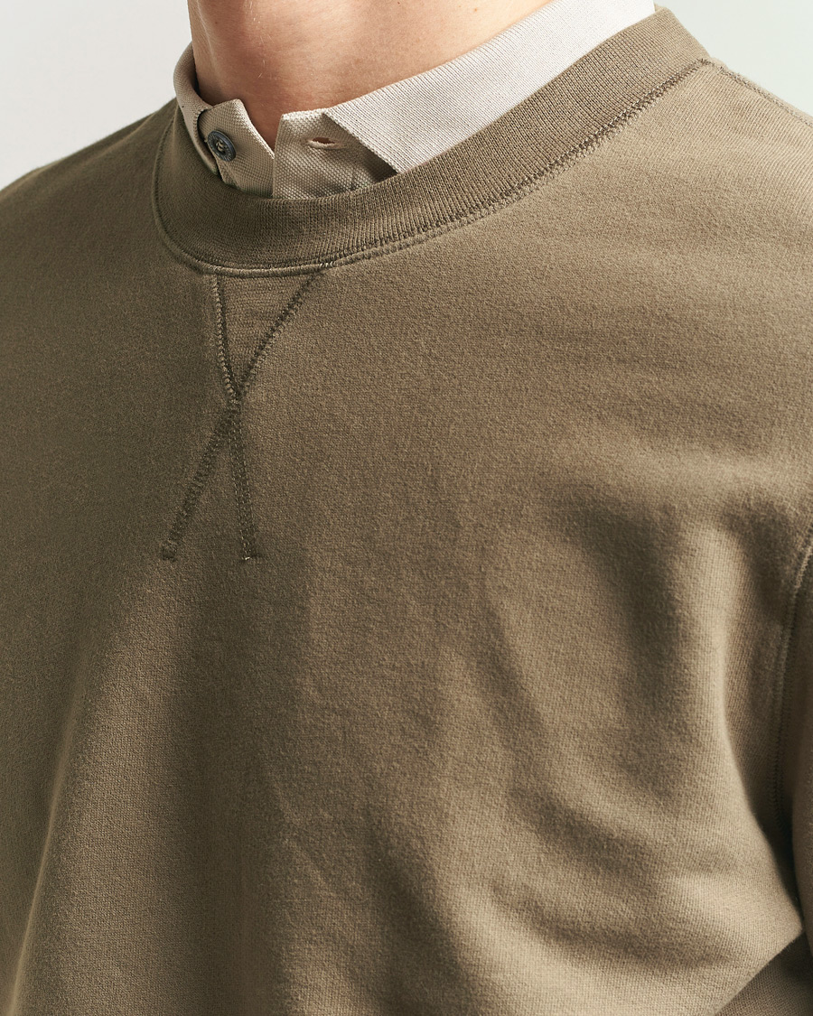 Heren | Truien | Sunspel | Loopback Sweatshirt Dark Cedar