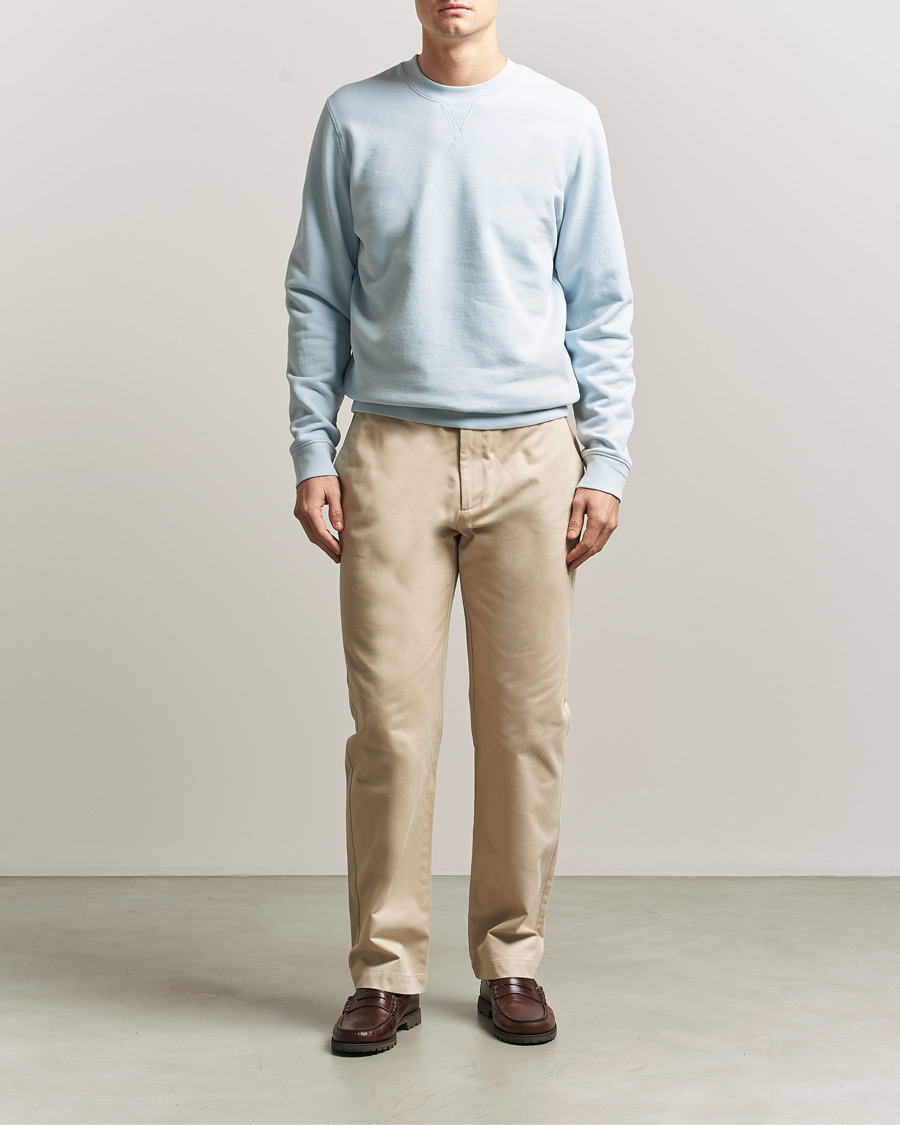 Heren | Truien | Sunspel | Loopback Sweatshirt Pastel Blue