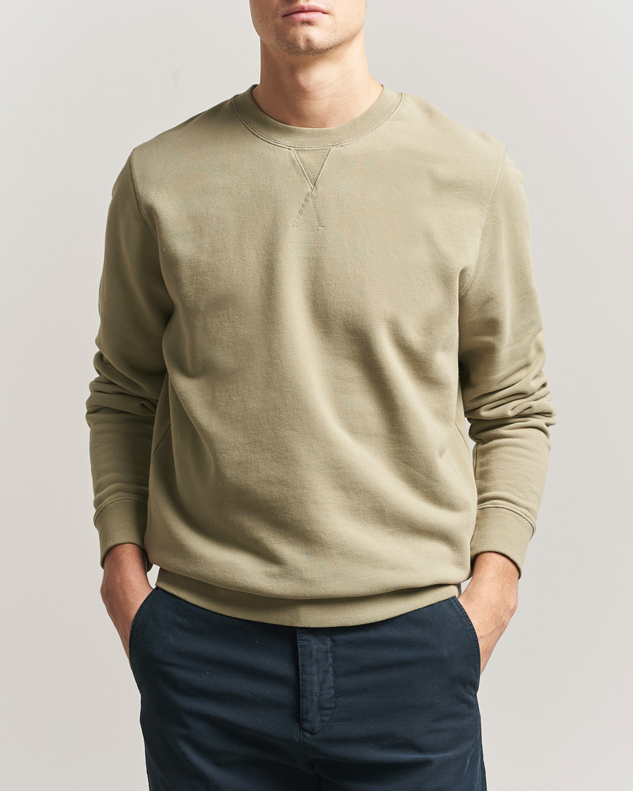 Heren | Truien | Sunspel | Loopback Sweatshirt Pistachio