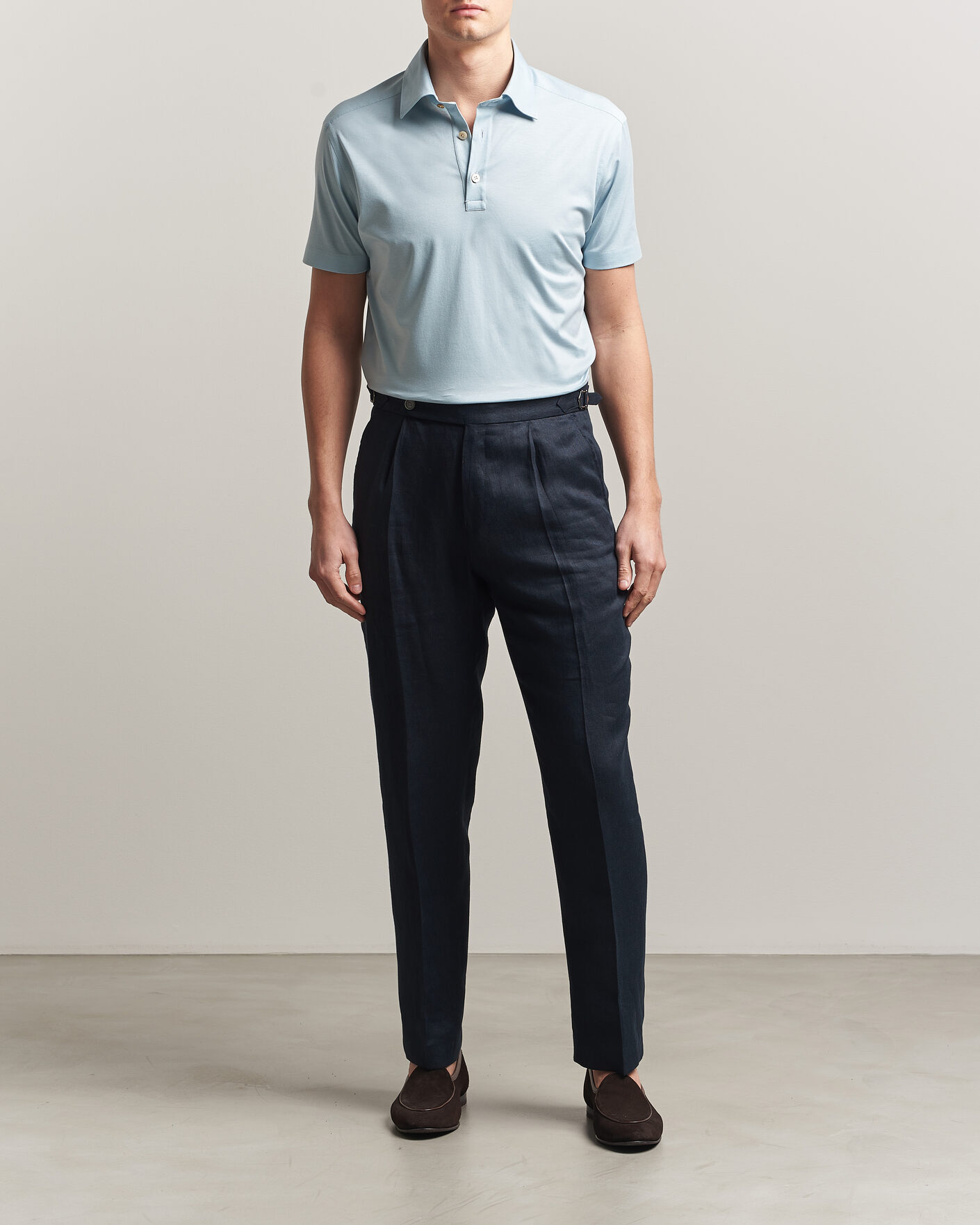 Heren | Polo's | Kiton | Short Sleeve Jersey Polo Sky Blue