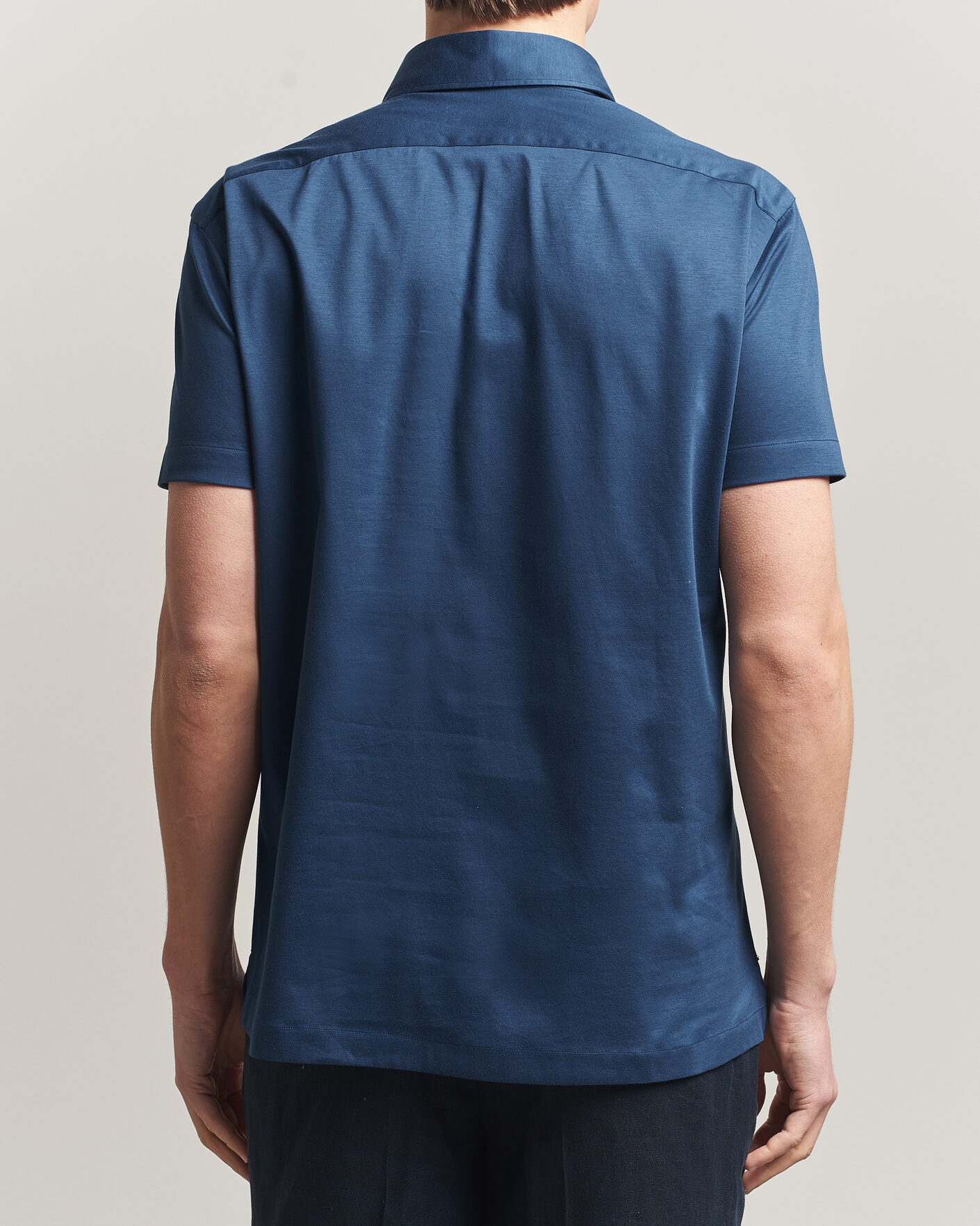 Heren | Polo's | Kiton | Short Sleeve Jersey Polo Dark Blue