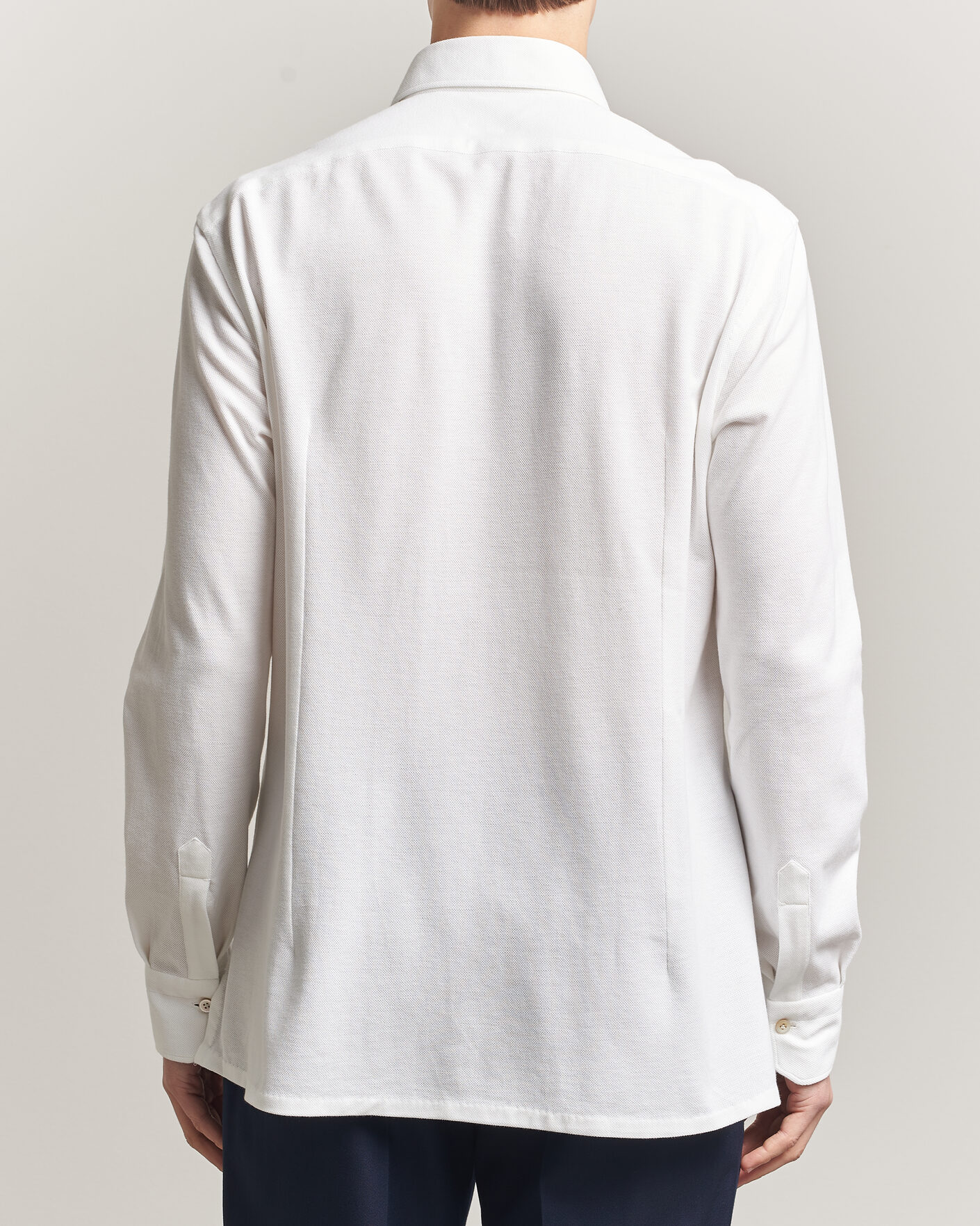 Heren | Overhemden | Kiton | Jersey Piquet Shirt White