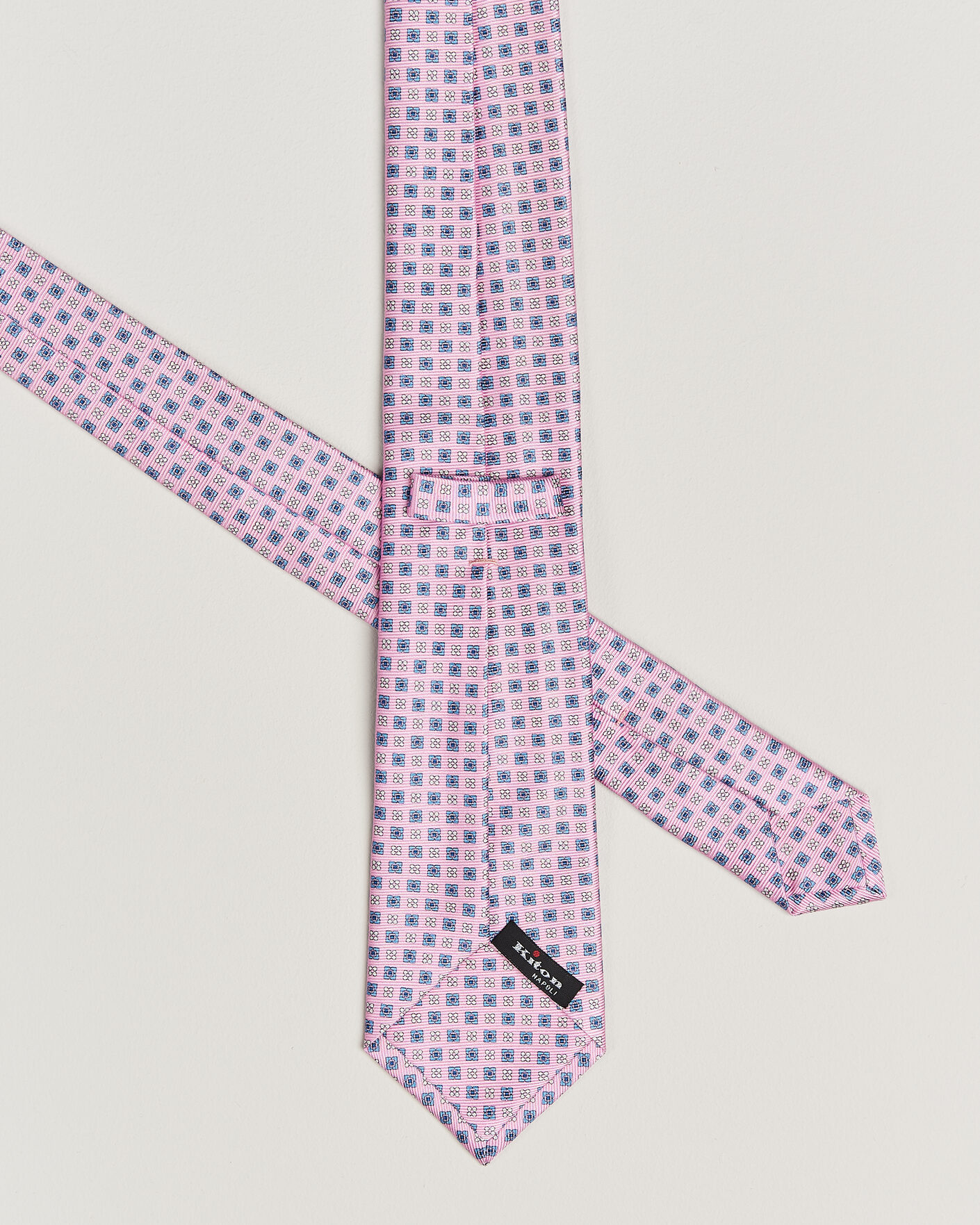 Homme | Cravates | Kiton | Printed Flower Silk Tie Pink