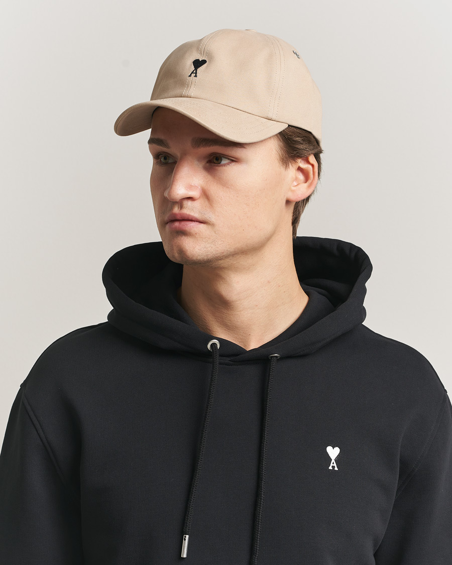 Homme | Bobs Et Casquettes | AMI | Black Heart Logo Cap Beige Taupe