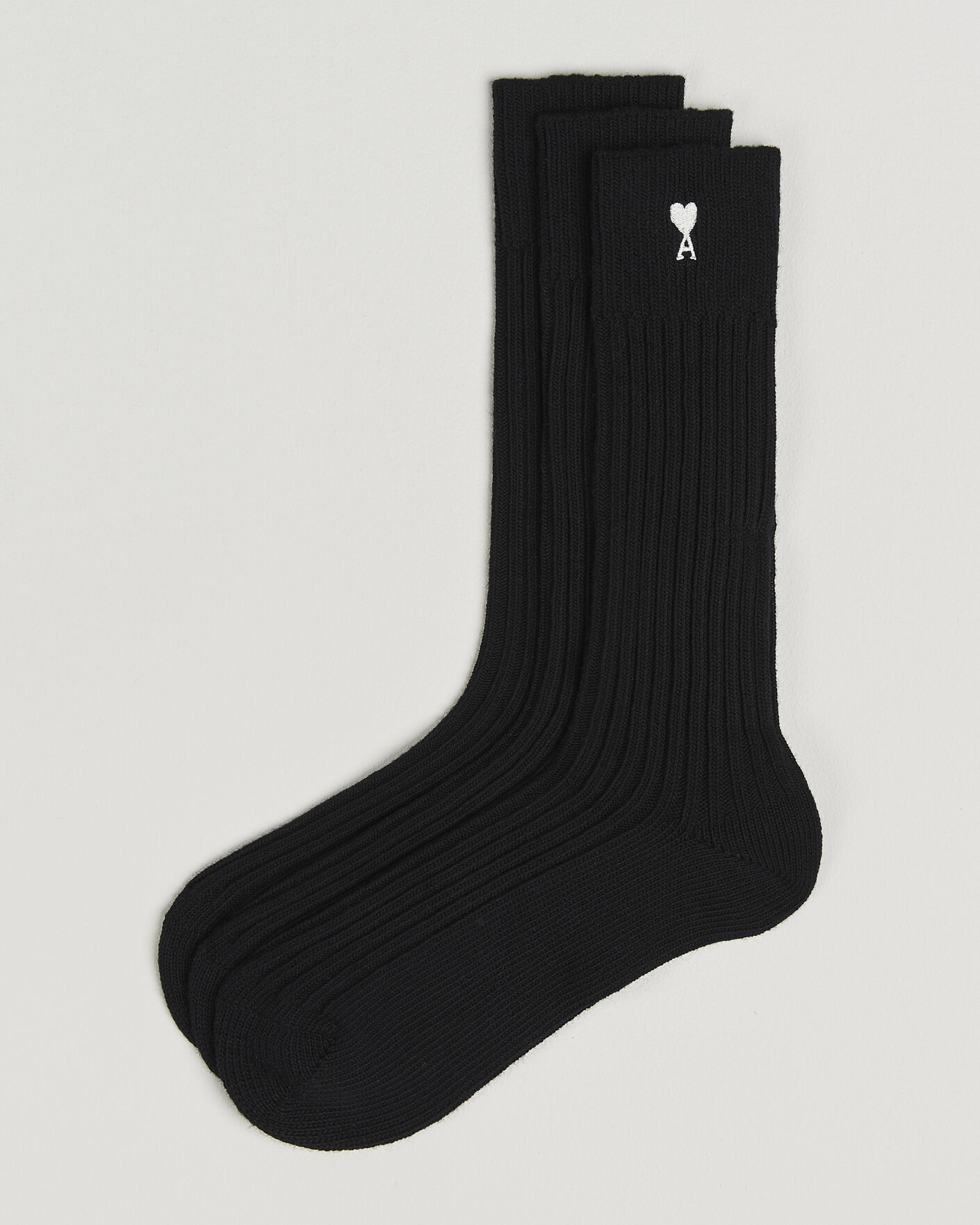 Heren | Ondergoed | AMI | 3-Pack Heart Logo Cotton Socks Black