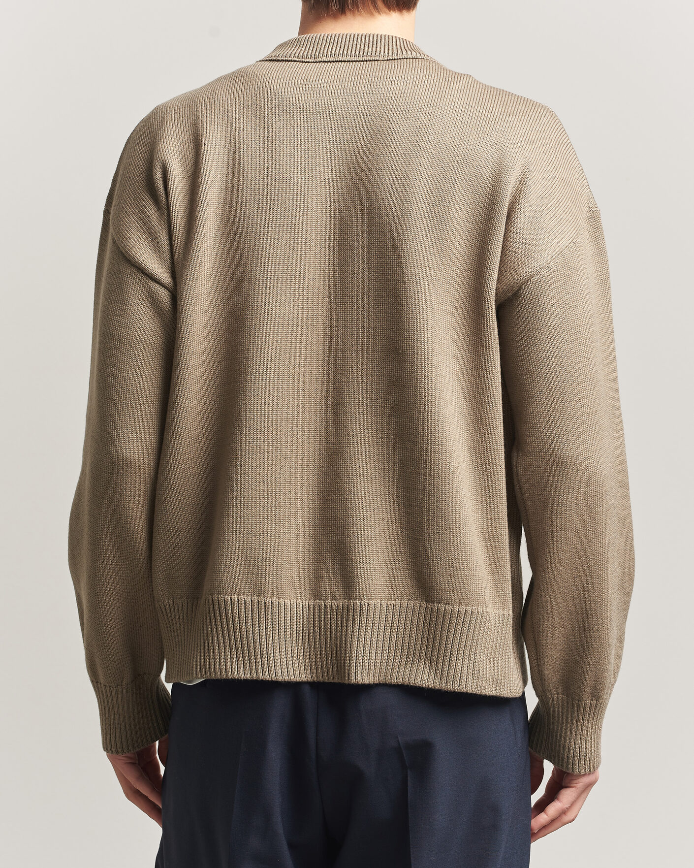 Heren | Truien | AMI | Big Heart Wool Sweater Beige