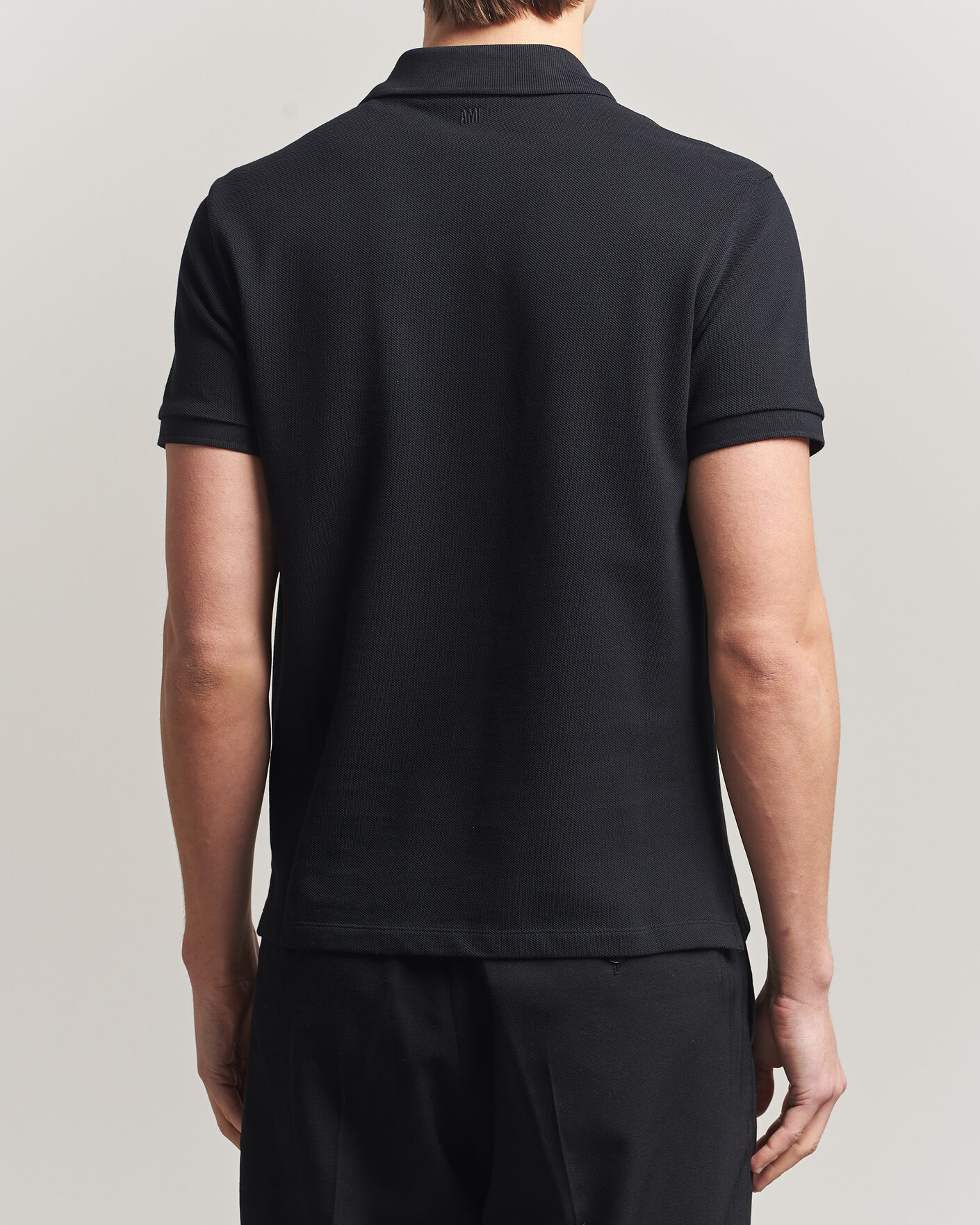 Heren | Polo's | AMI | Contrast Heart Logo Polo Black