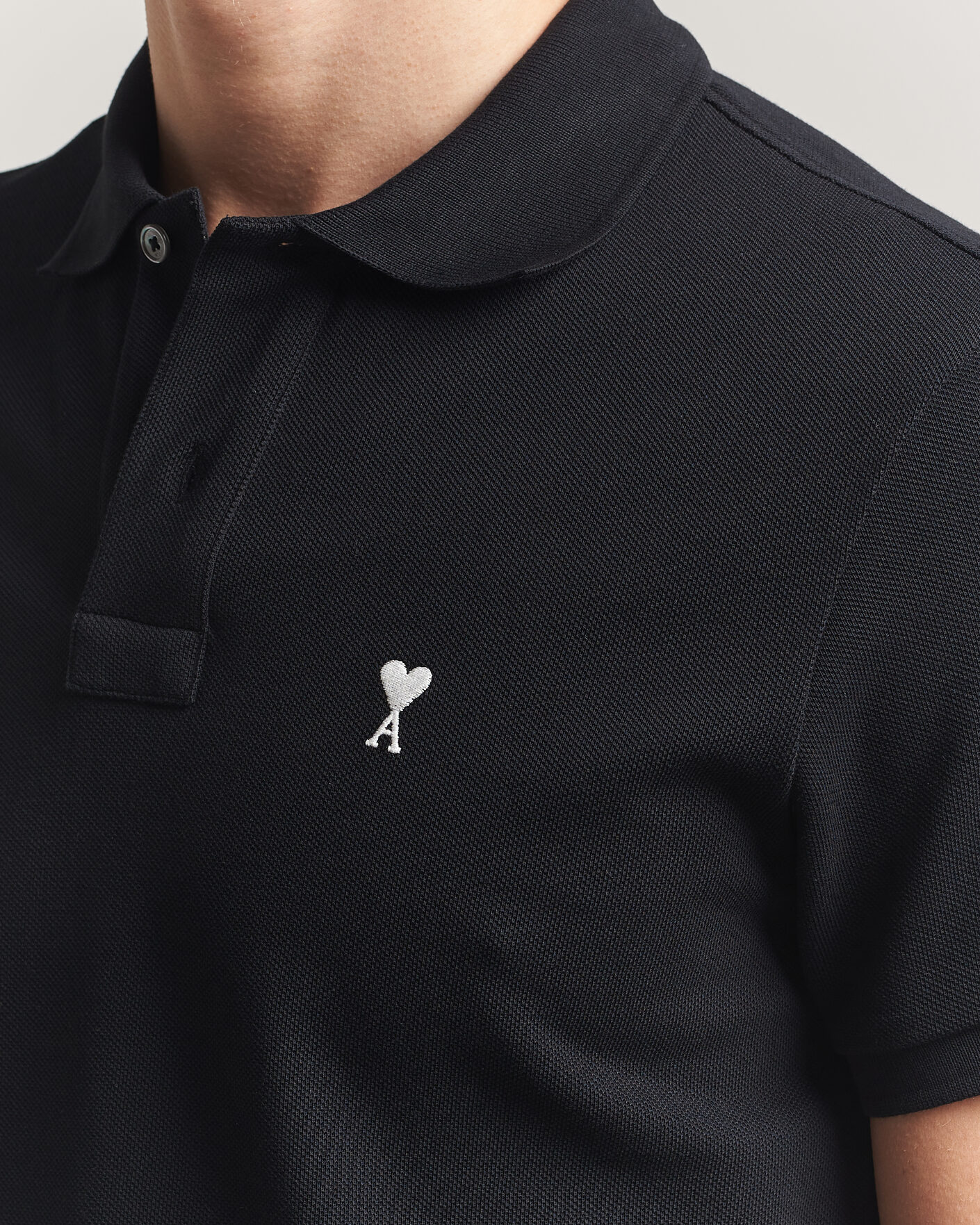 Homme | Polos | AMI | Contrast Heart Logo Polo Black