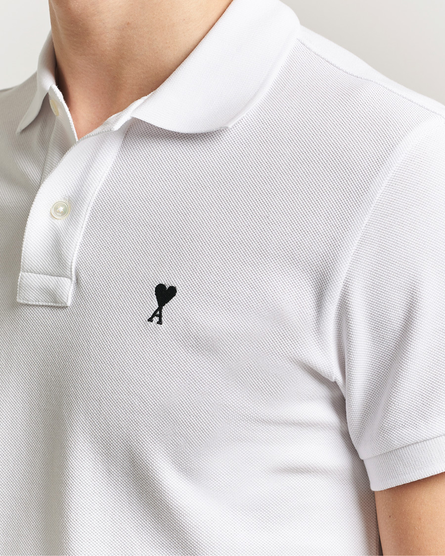 Homme | Polos | AMI | Contrast Heart Logo Polo White