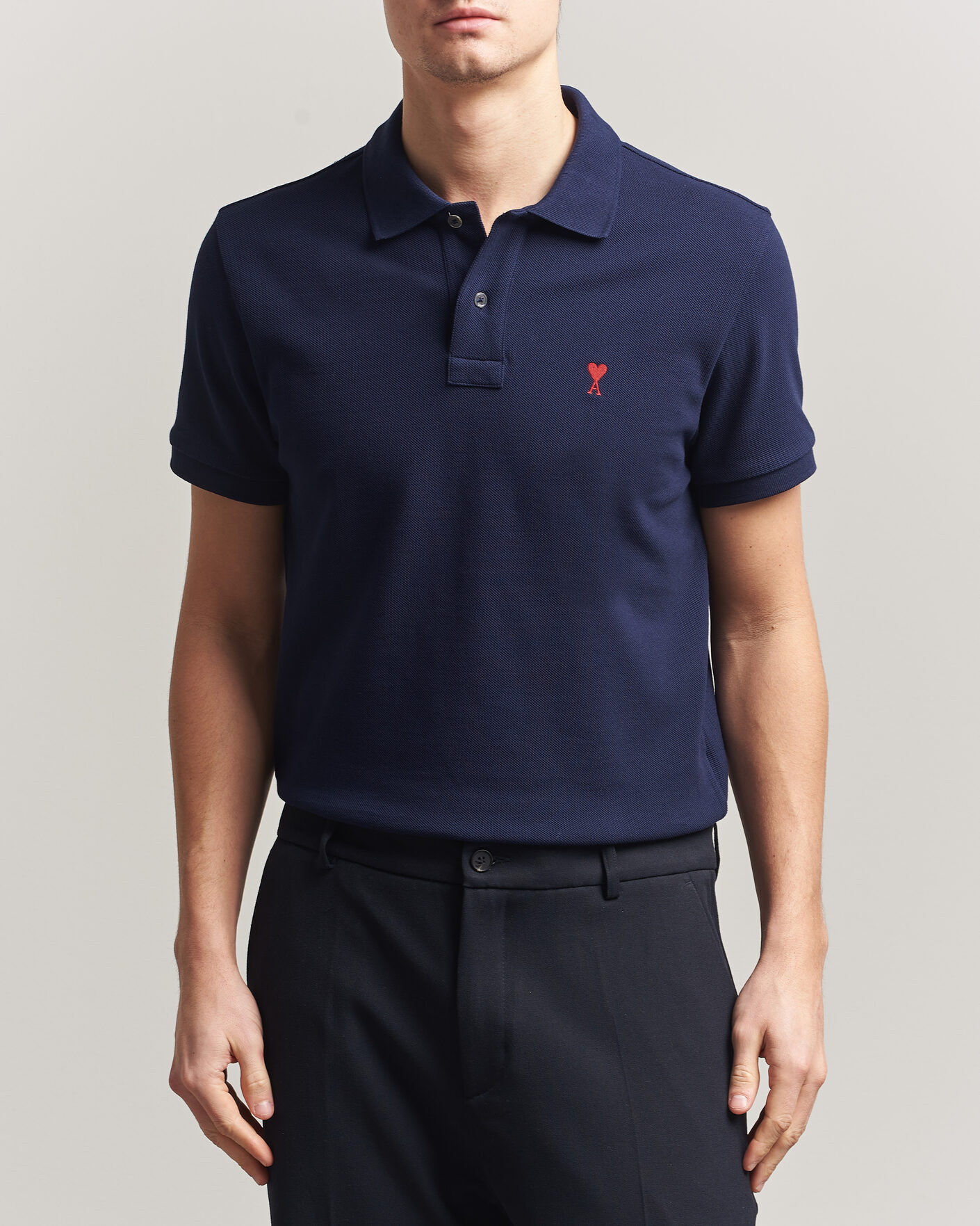 Homme | Polos | AMI | Heart Logo Polo Navy