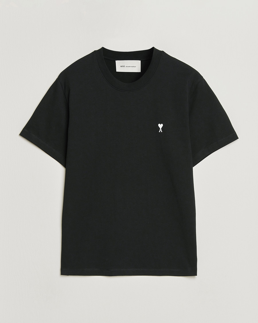 Homme | T-shirts | AMI | Contrast Heart Logo T-Shirt Black