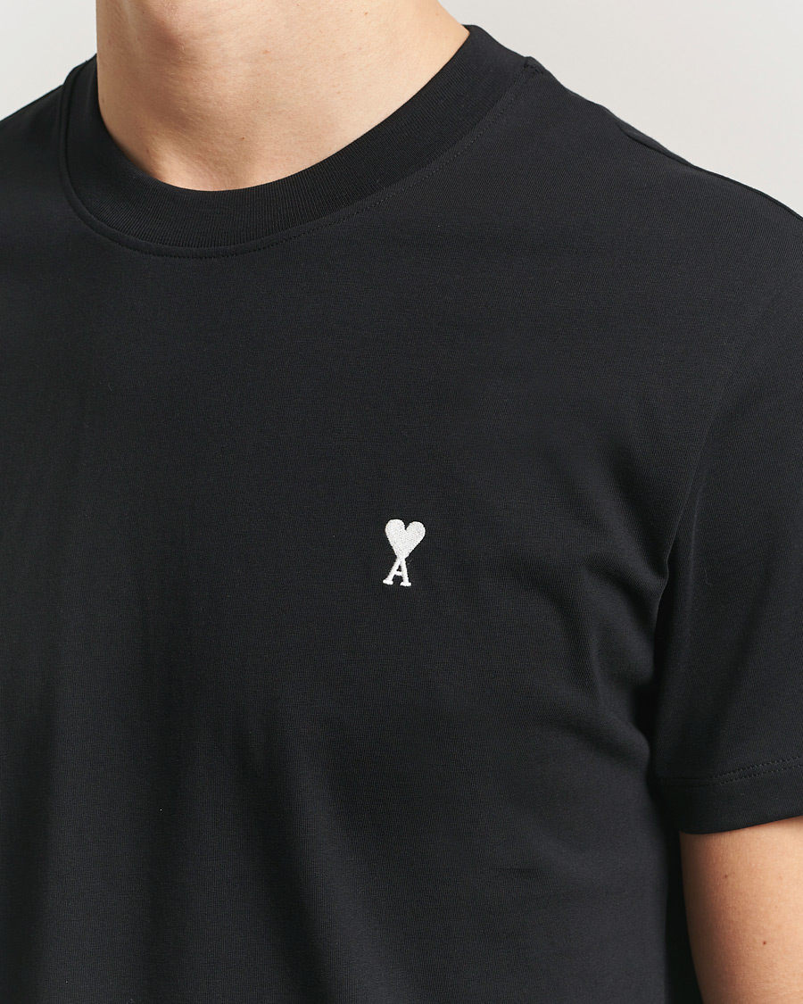 Homme | T-shirts | AMI | Contrast Heart Logo T-Shirt Black