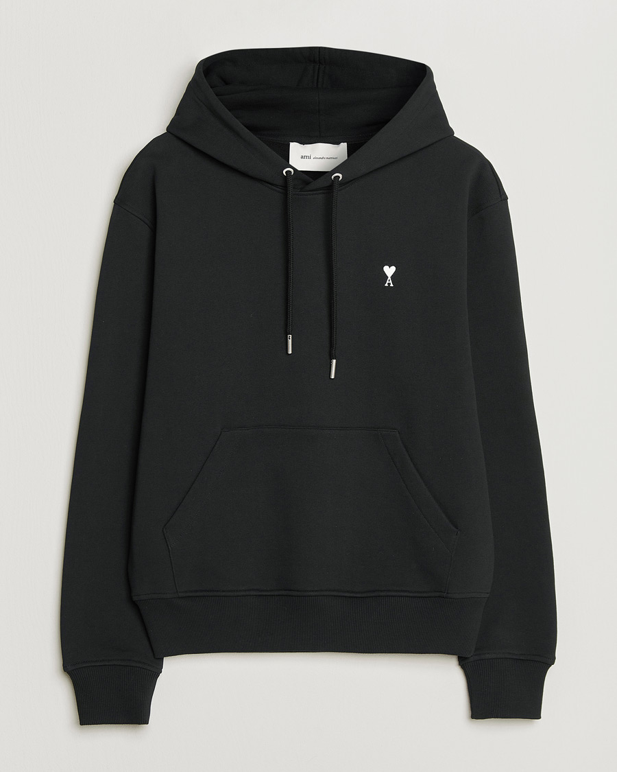 Heren | Truien | AMI | Contrast Heart Logo Hoodie Black