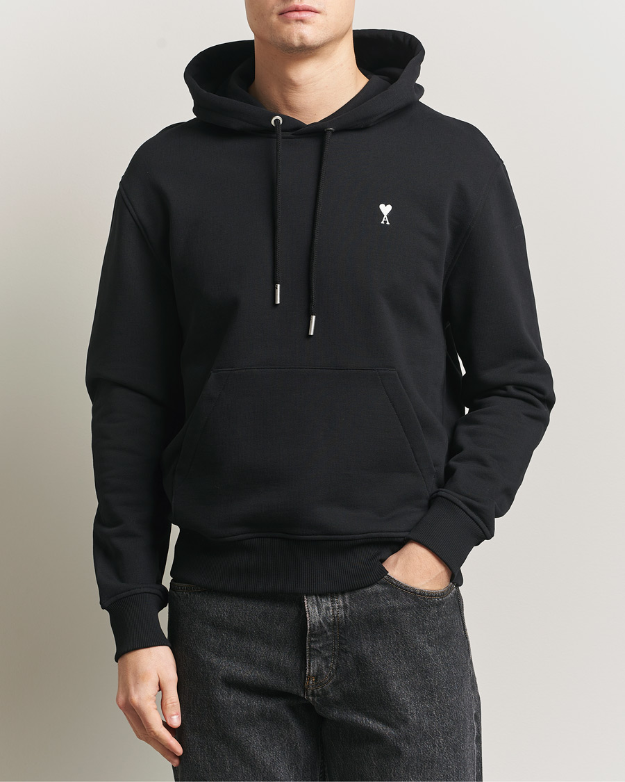 Heren | Truien | AMI | Contrast Heart Logo Hoodie Black