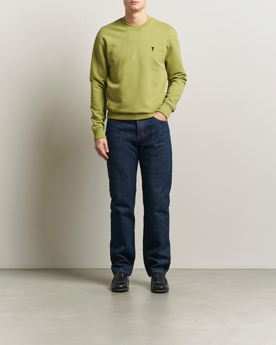 Heren | Truien | AMI | Contrast Heart Logo Sweatshirt Matcha