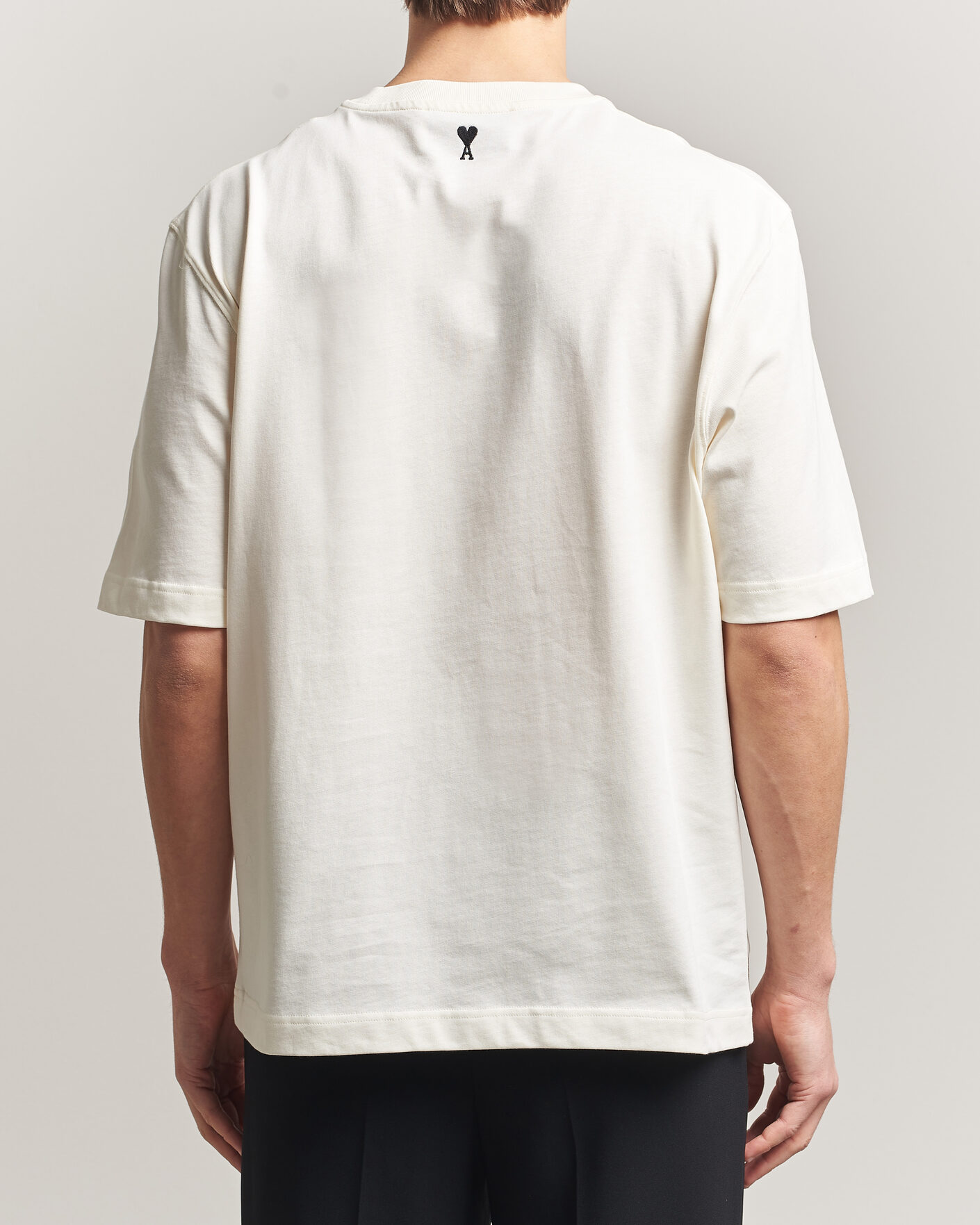 Heren | T-shirts | AMI | Boxy Fit Printed T-Shirt Creme
