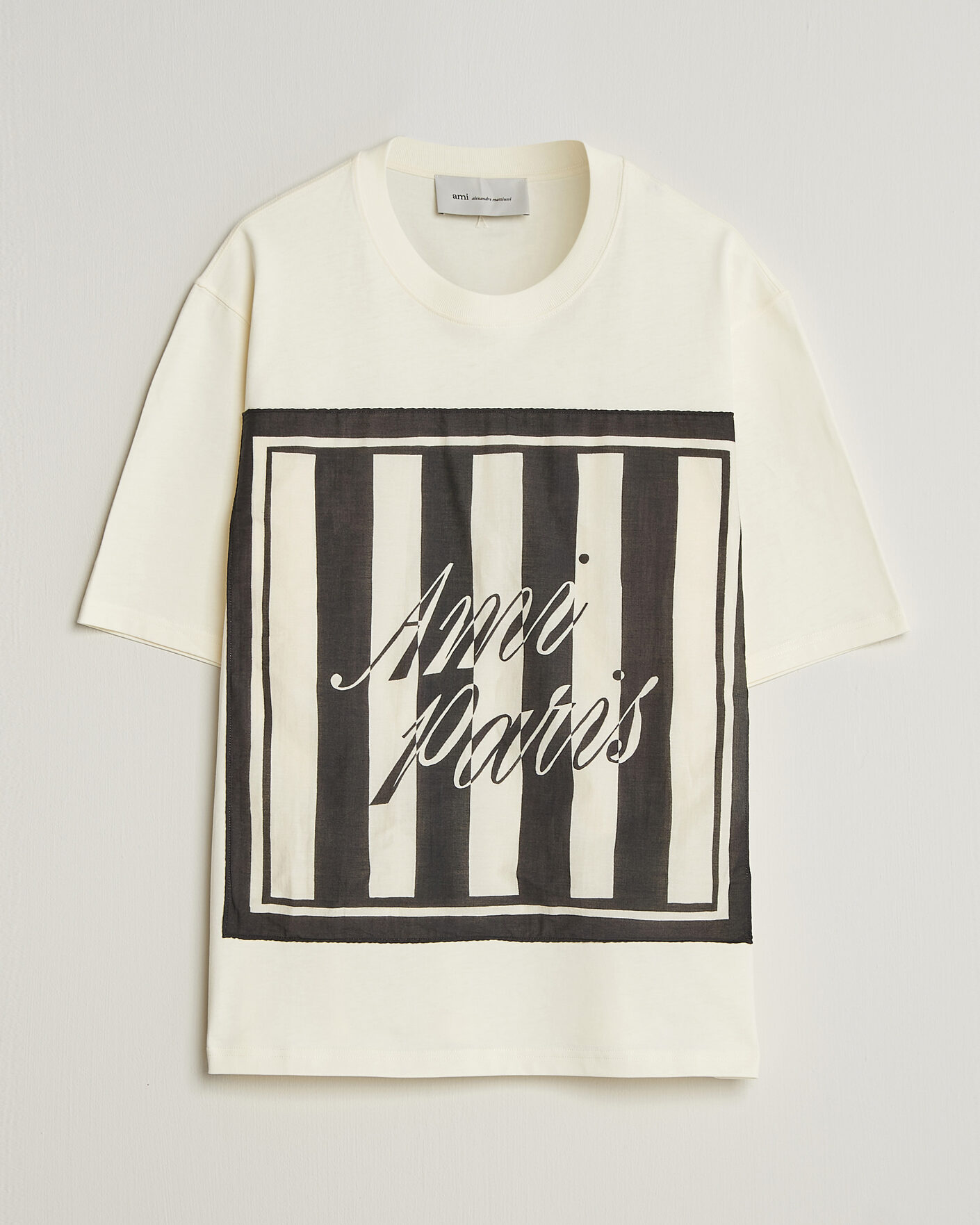Homme | T-shirts | AMI | Boxy Fit Printed T-Shirt Creme