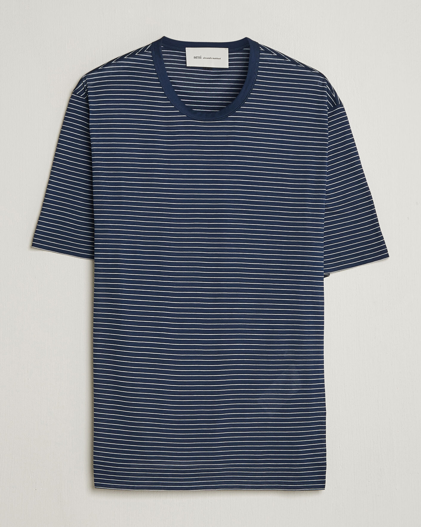Homme | T-shirts | AMI | Striped T-Shirt Navy/White