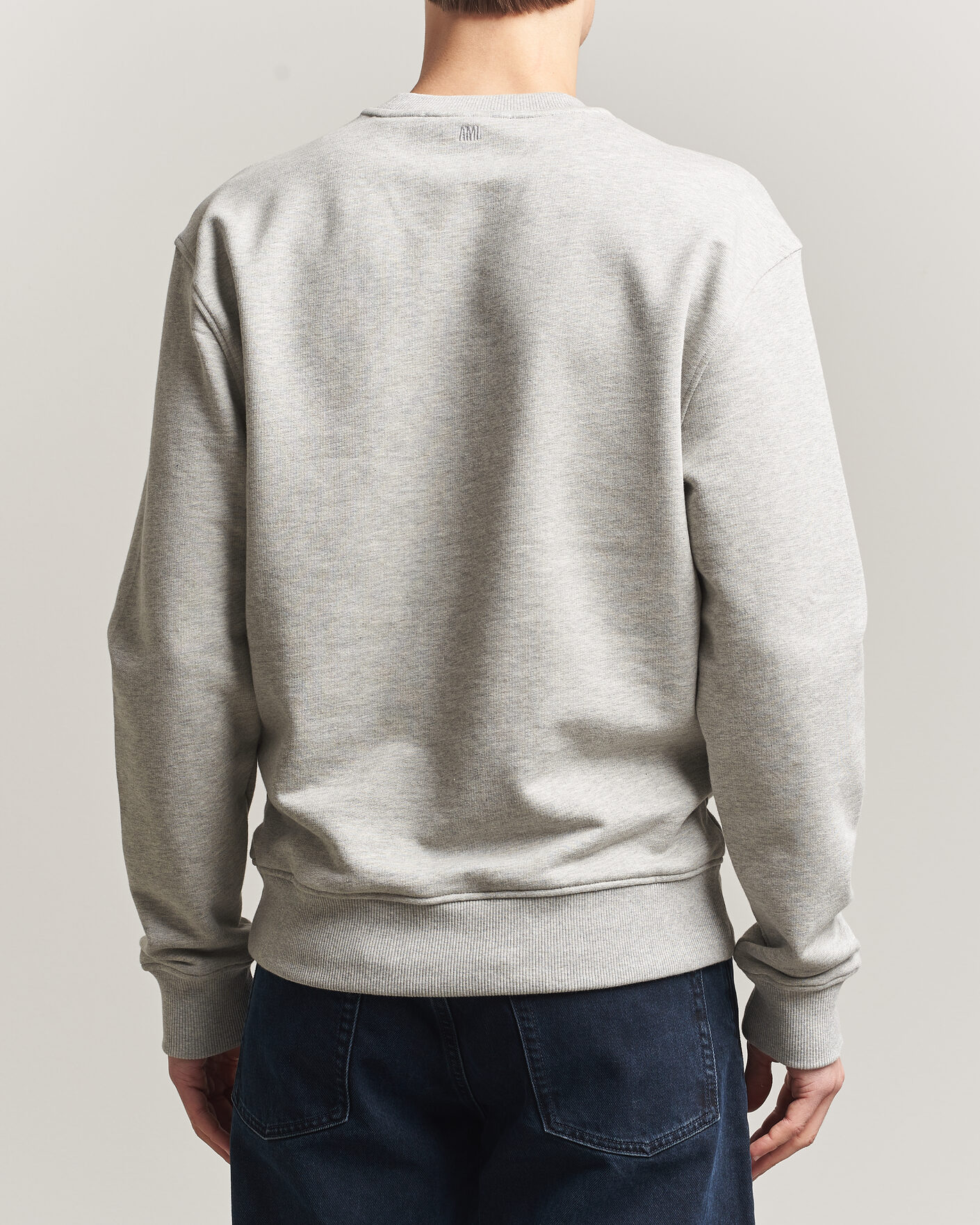 Heren | Truien | AMI | Knitted Heart Logo Sweatshirt Grey Melange
