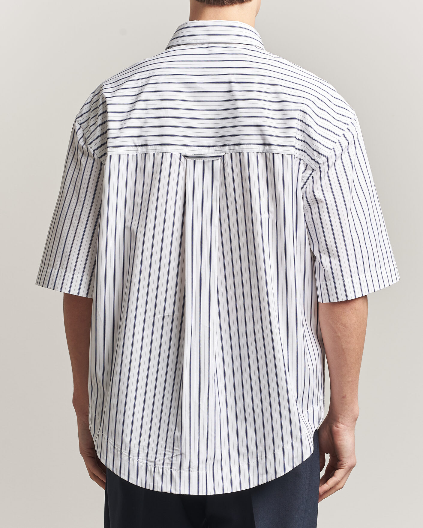Homme | Chemises | AMI | Short Sleeve Camp Collar Shirt White/Blue