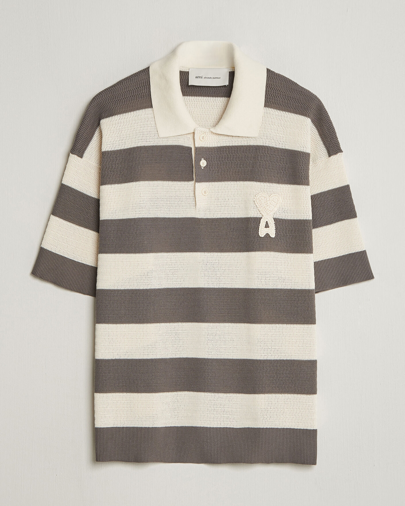 Heren | Polo's | AMI | Striped Polo White/Grey
