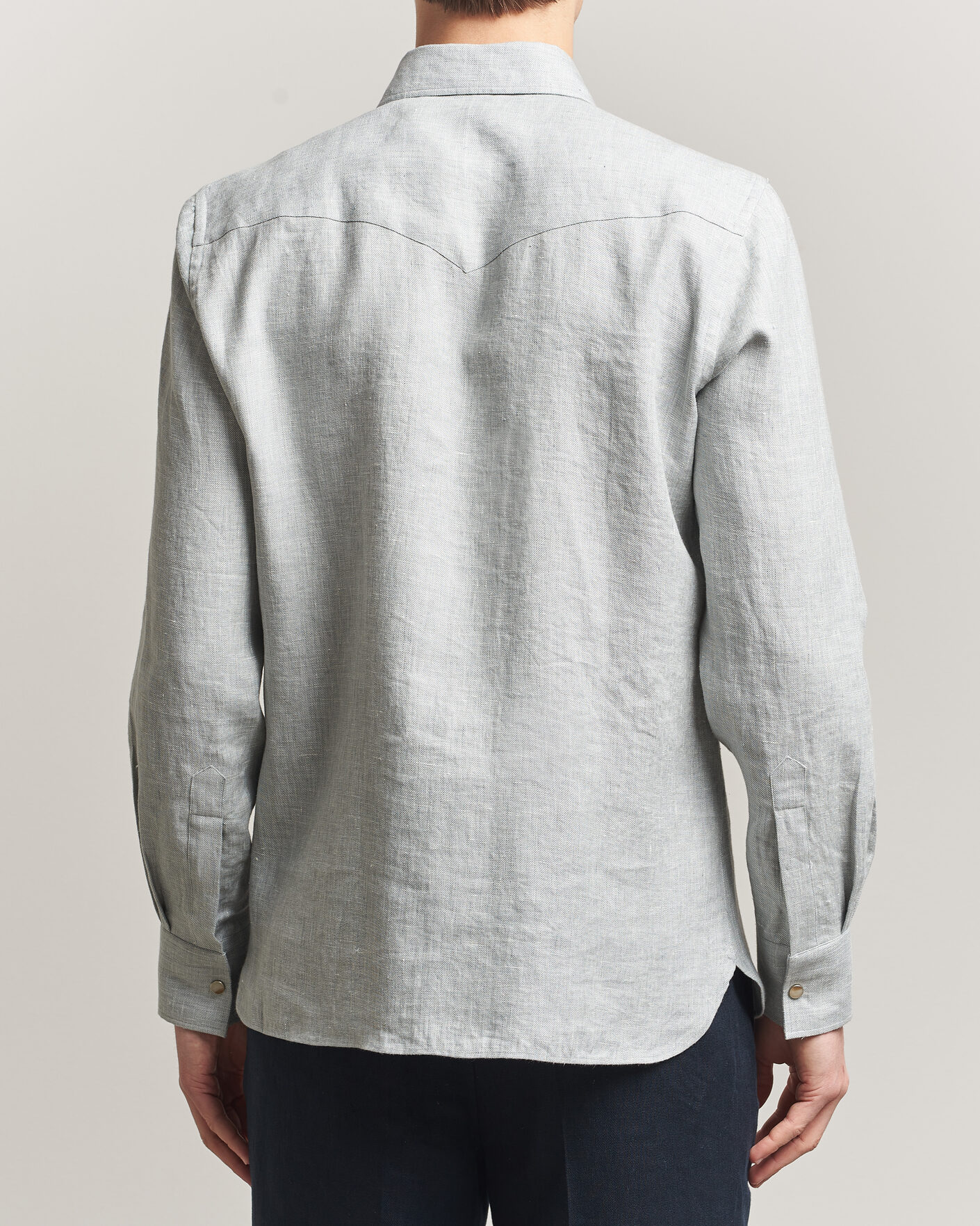 Heren | Overhemden | 100Hands | Two Pocket Western Linen Shirt Mint Green
