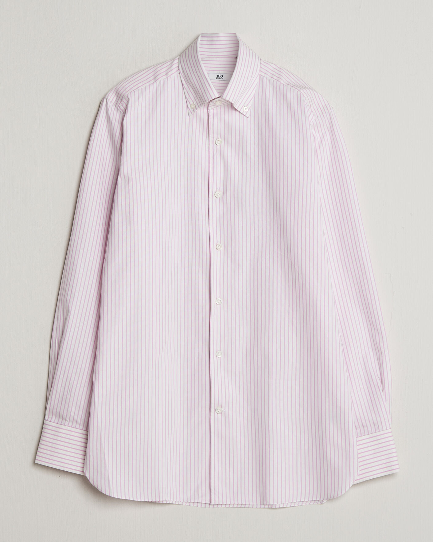 Heren | Overhemden | 100Hands | Washed Striped Oxford Shirt Lavender