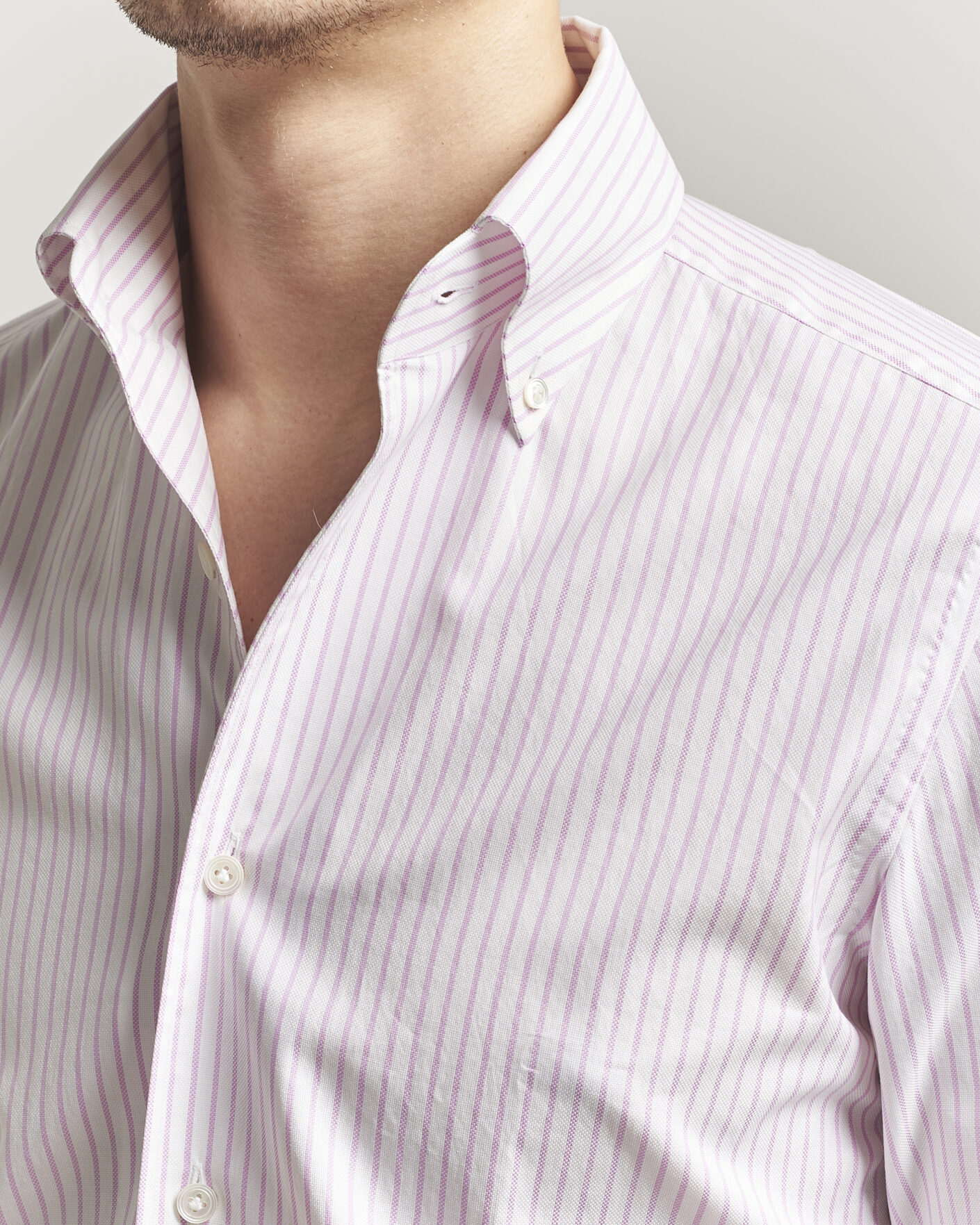 Homme | Chemises | 100Hands | Washed Striped Oxford Shirt Lavender