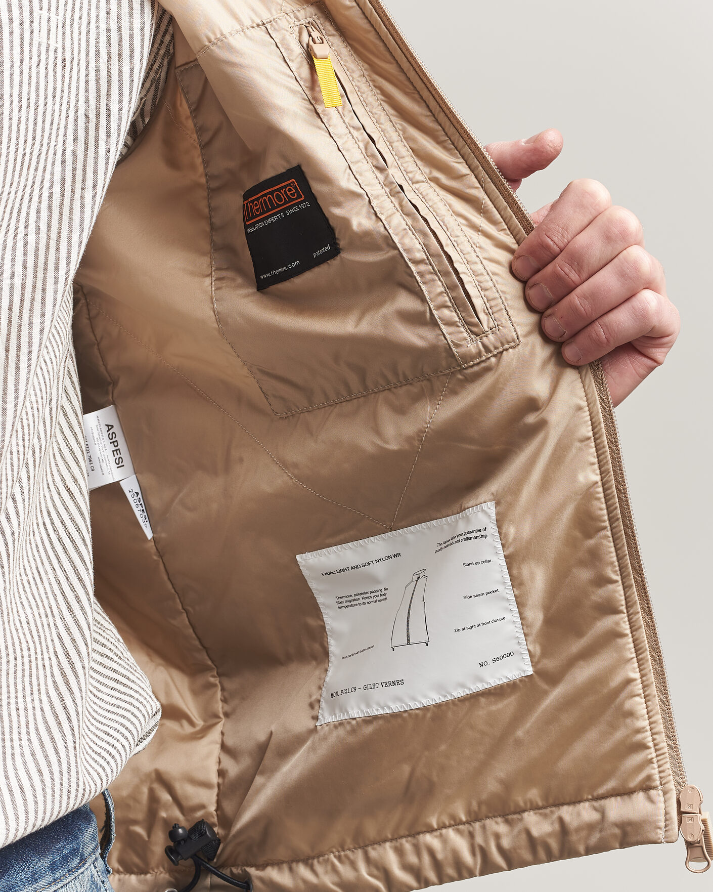 Heren | Gilets | Aspesi | Vernes Nylon Gilet Beige