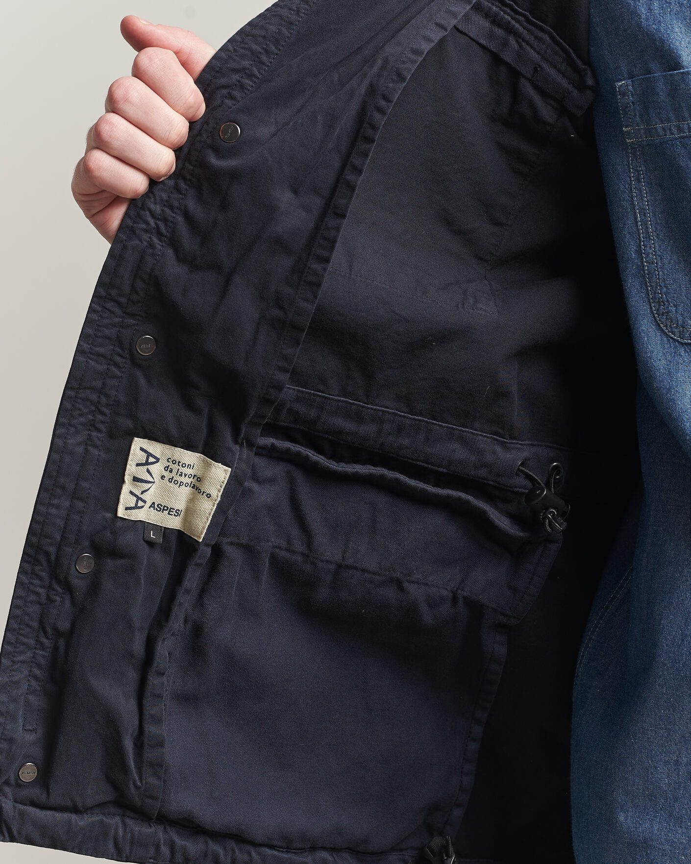 Homme | Manteaux Et Vestes | Aspesi | Washed Cotton Field Jacket Navy