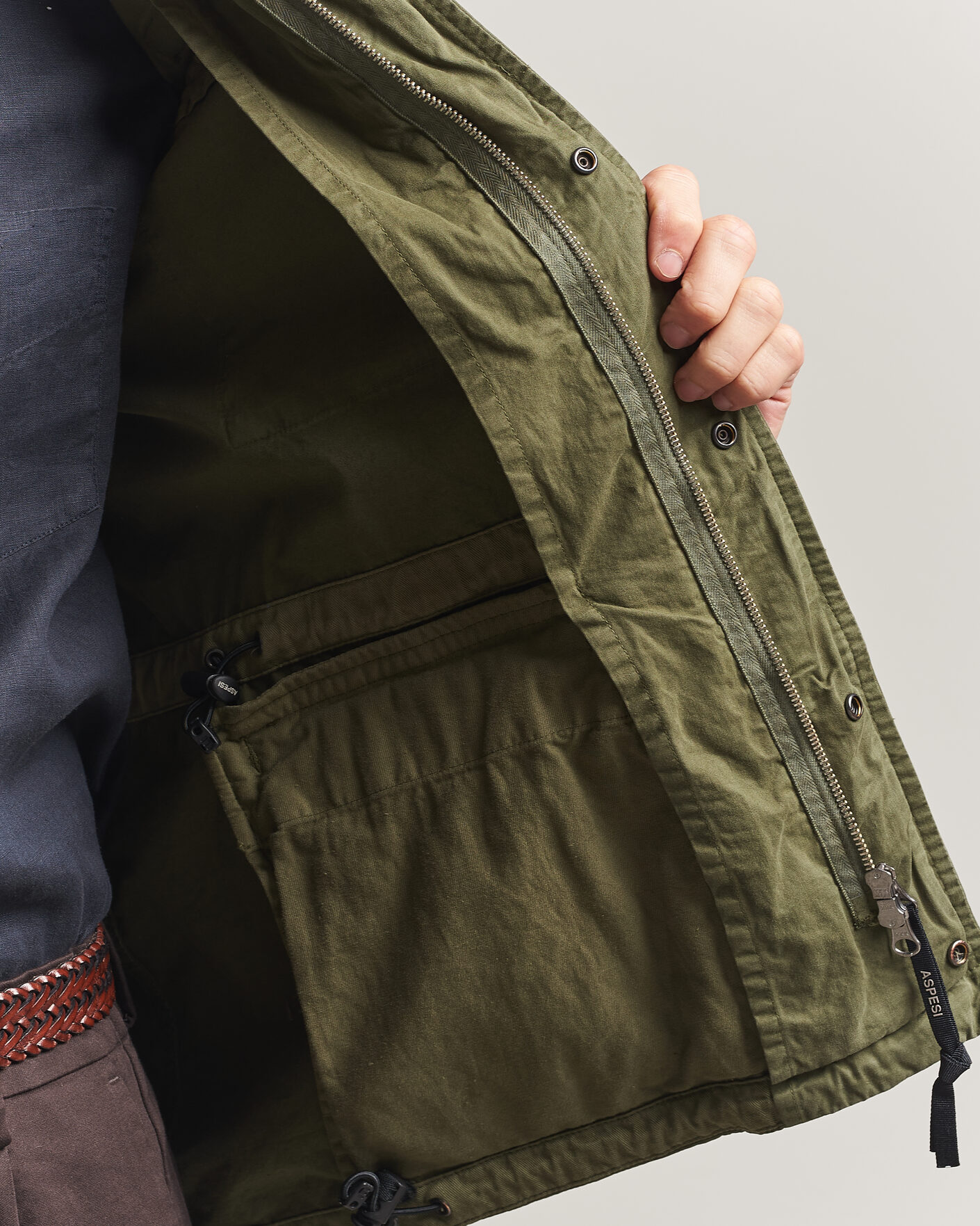 Homme | Manteaux Et Vestes | Aspesi | Washed Cotton Field Jacket Military