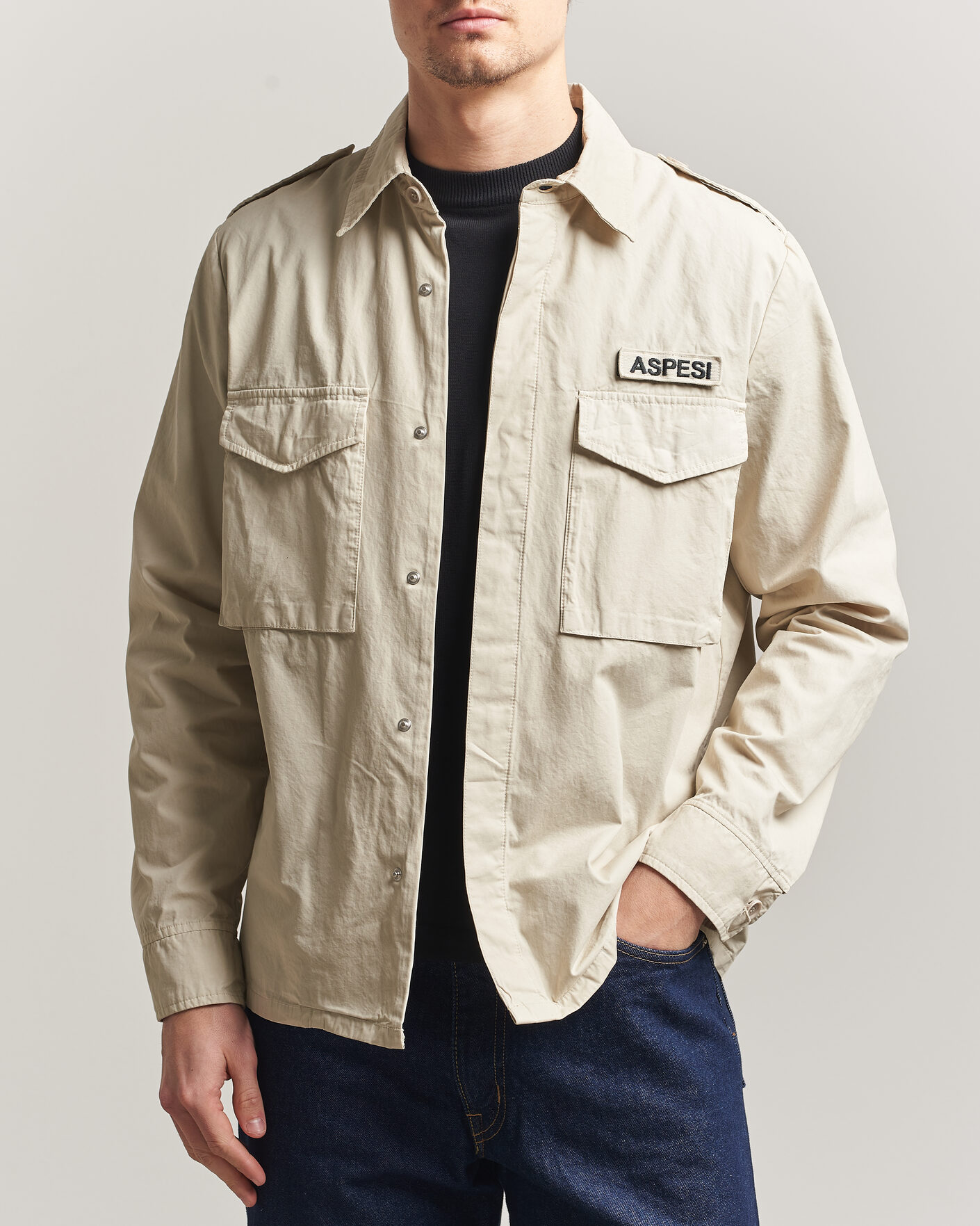 Homme | Manteaux Et Vestes | Aspesi | Cotton Field Shirt Sand
