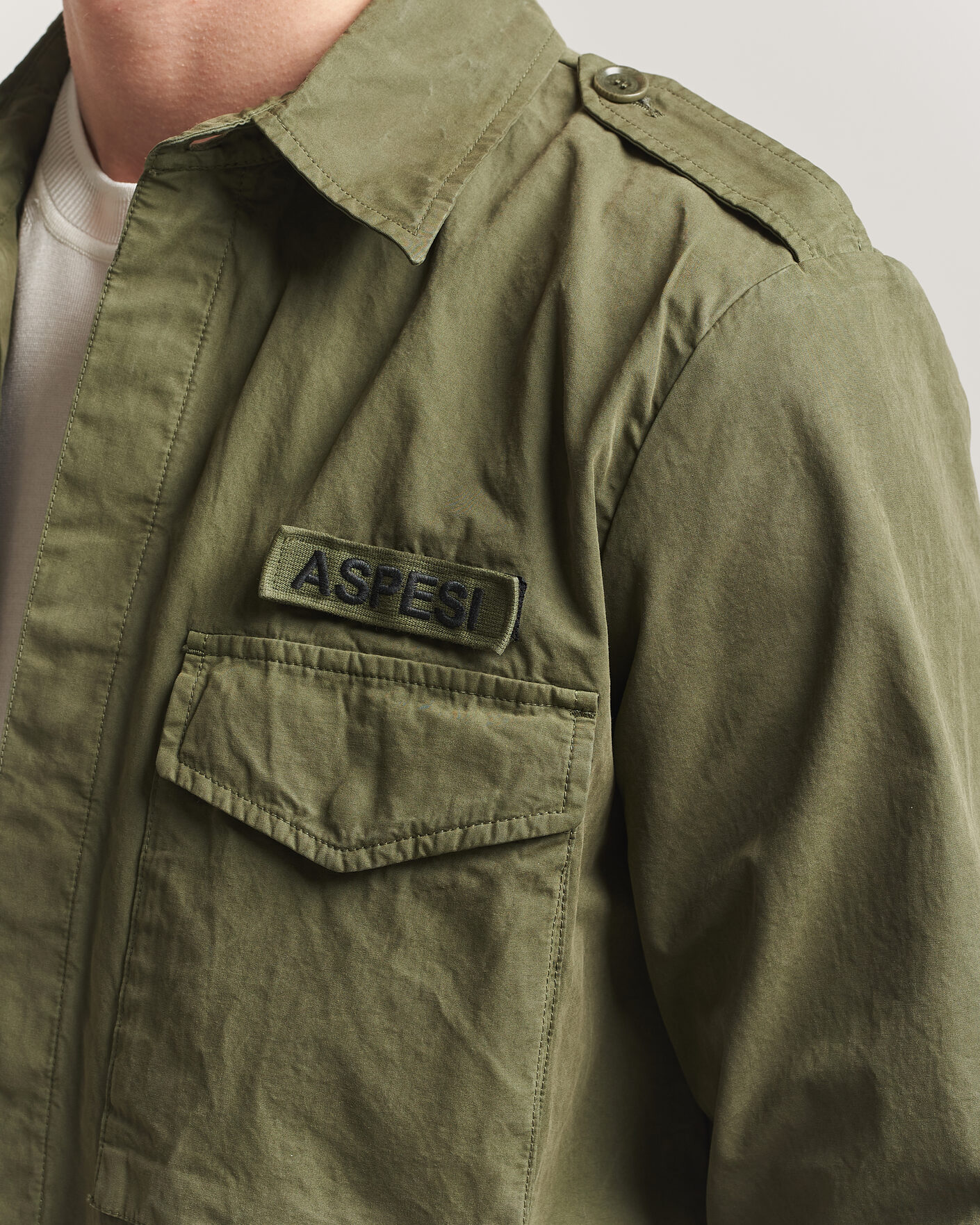 Homme | Manteaux Et Vestes | Aspesi | Cotton Field Shirt Olive