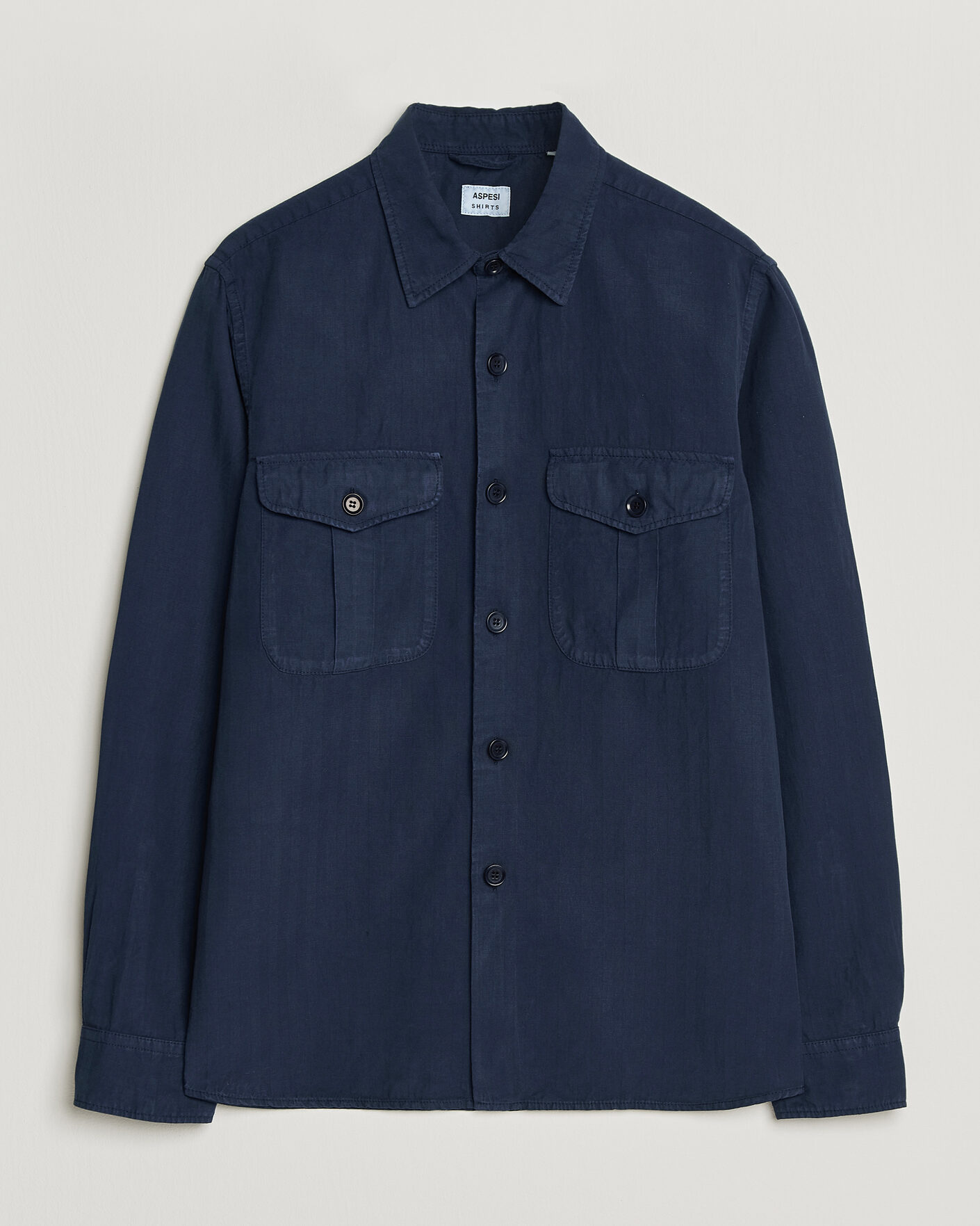 Homme | Chemises | Aspesi | Double Pocket Overshirt Navy
