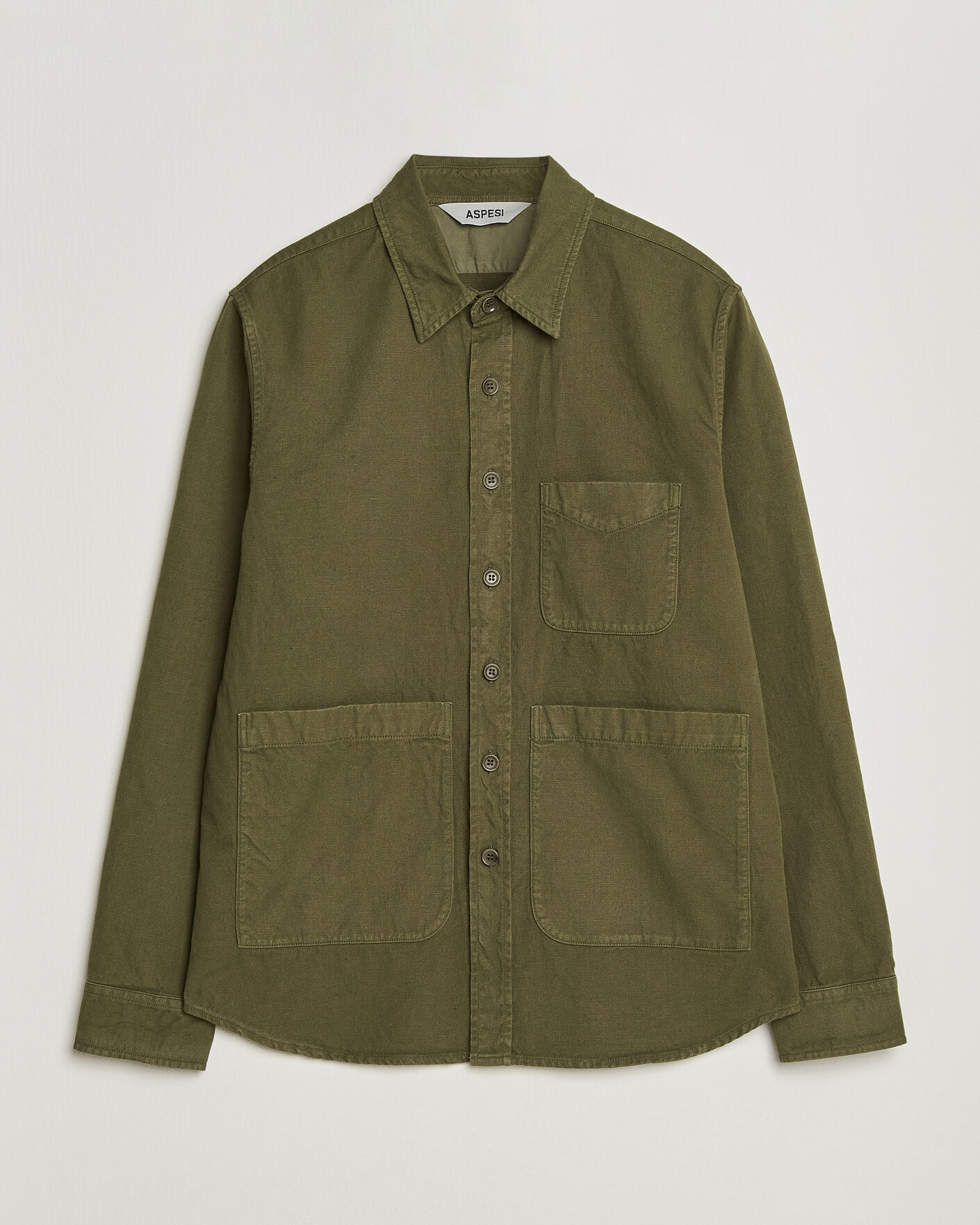 Homme | Manteaux Et Vestes | Aspesi | Garment Dyed Utility Shirt Military