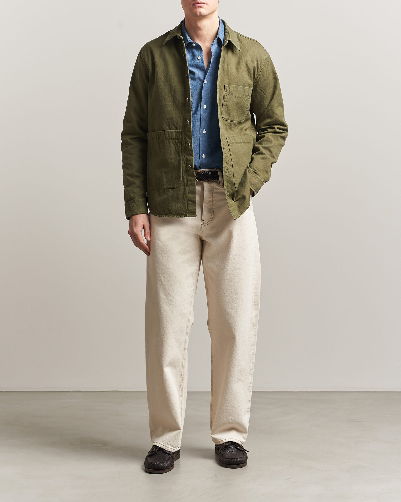 Homme | Manteaux Et Vestes | Aspesi | Garment Dyed Utility Shirt Military