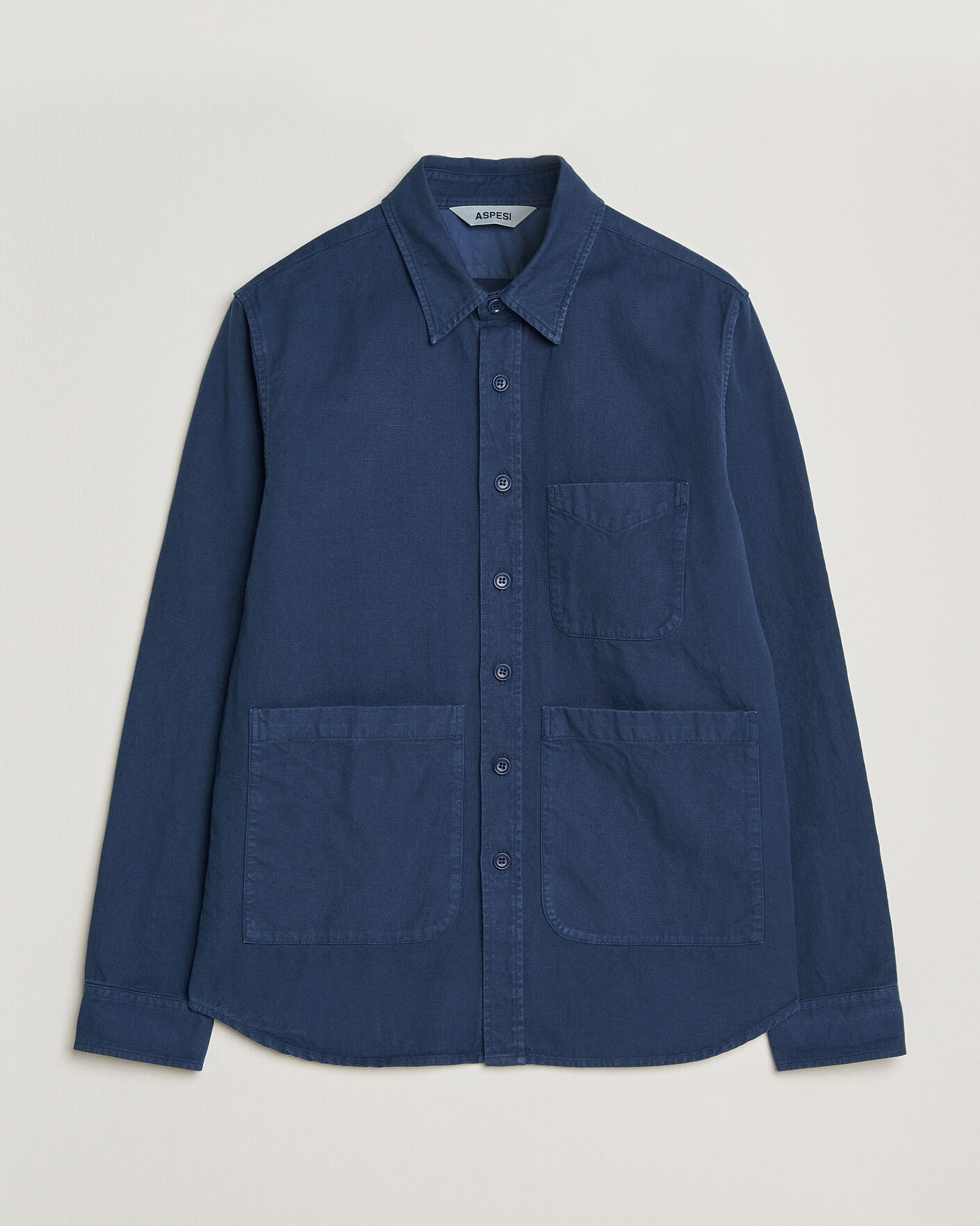 Heren | Jassen | Aspesi | Garment Dyed Utility Shirt Dark Blue