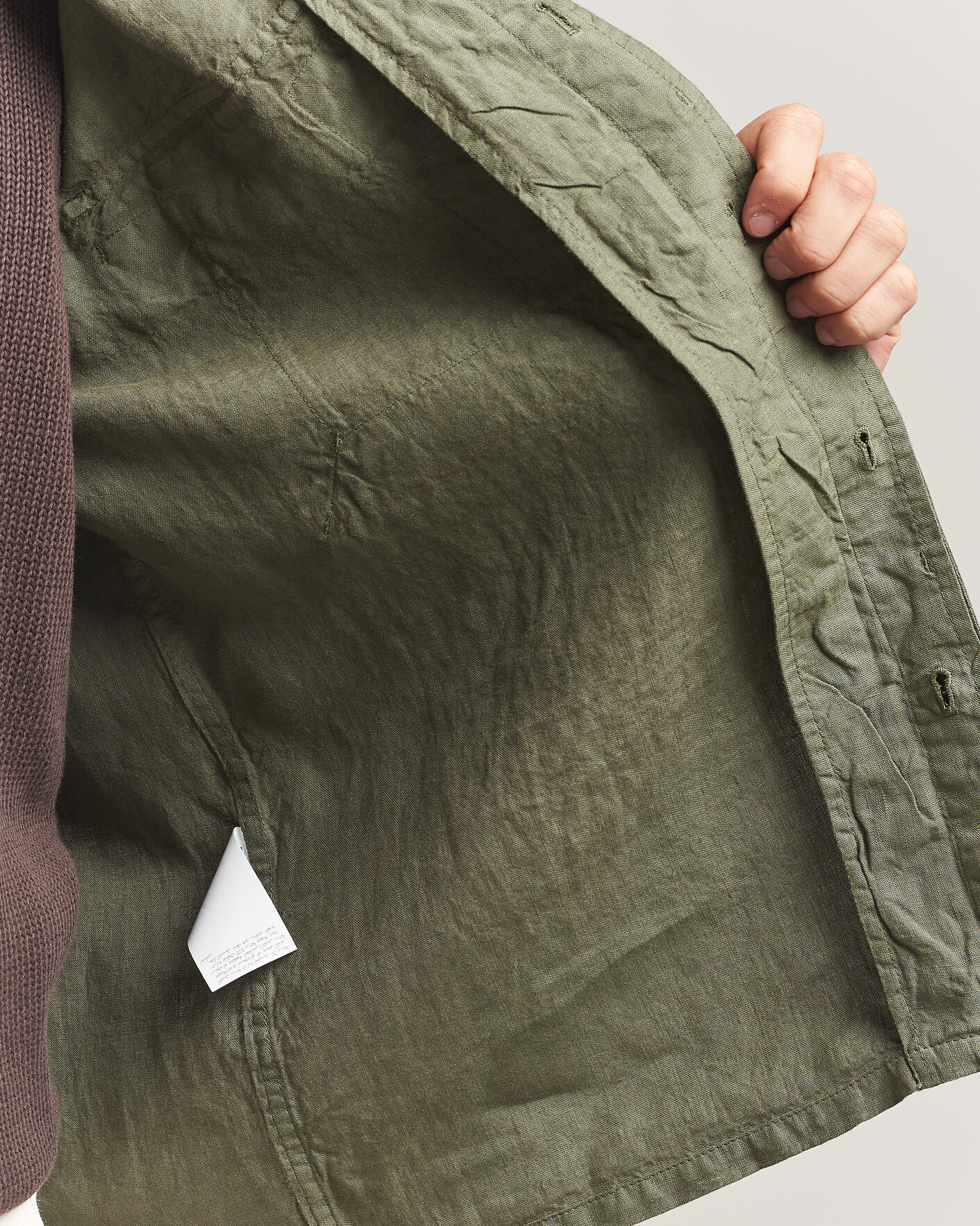 Heren | Jassen | Aspesi | Linen Overshirt Military