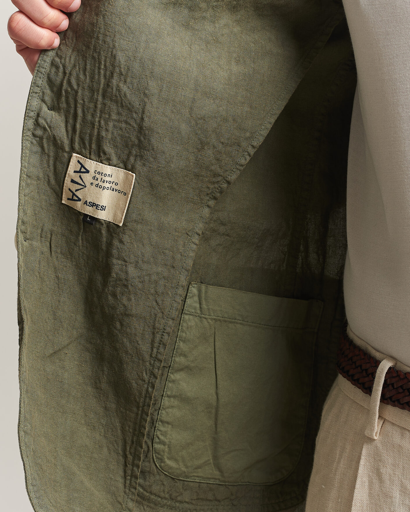 Heren | Blazers | Aspesi | Samuraki Linen Blazer Military