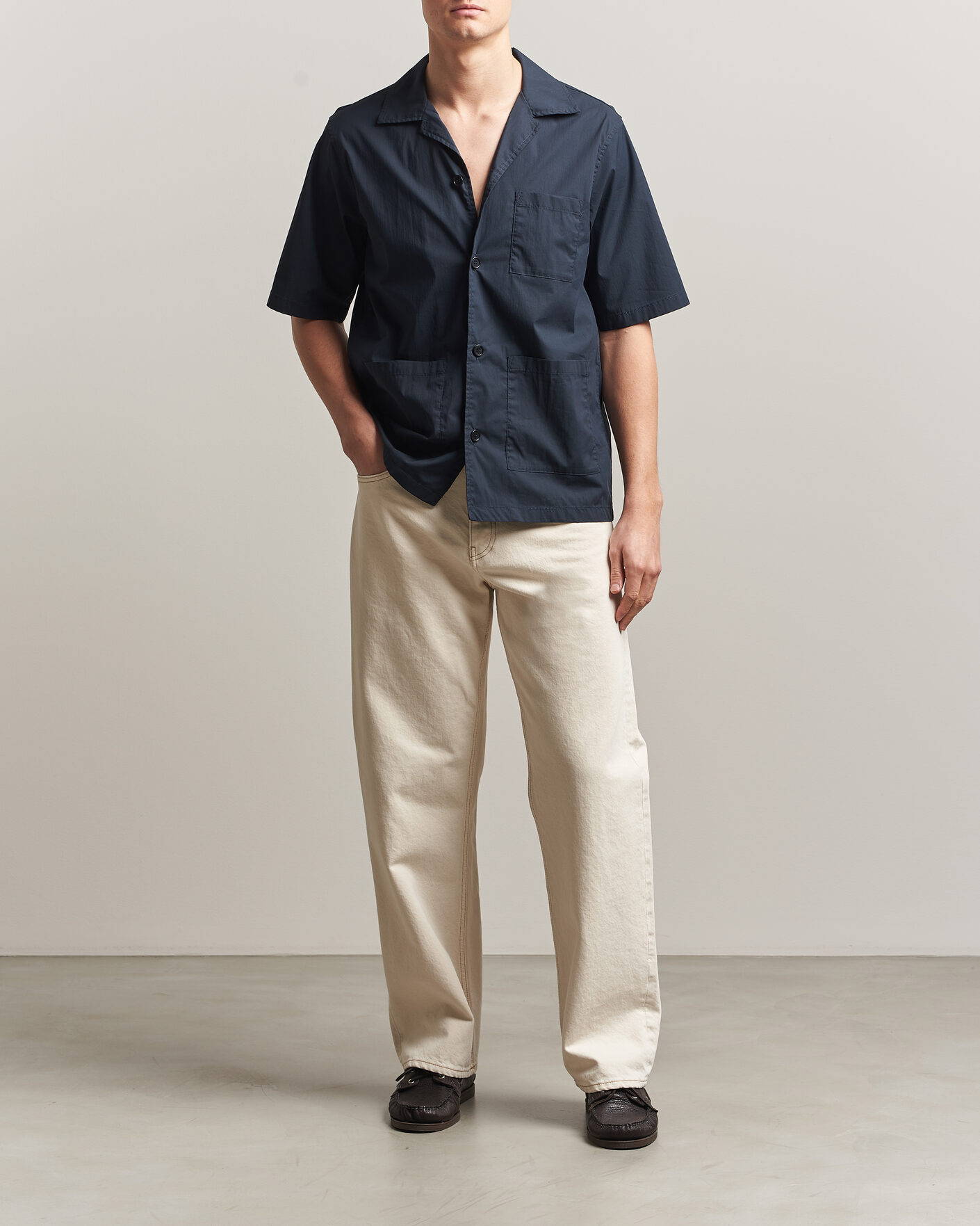 Heren | Overhemden | Aspesi | Ago Short Sleeve Shirt Navy