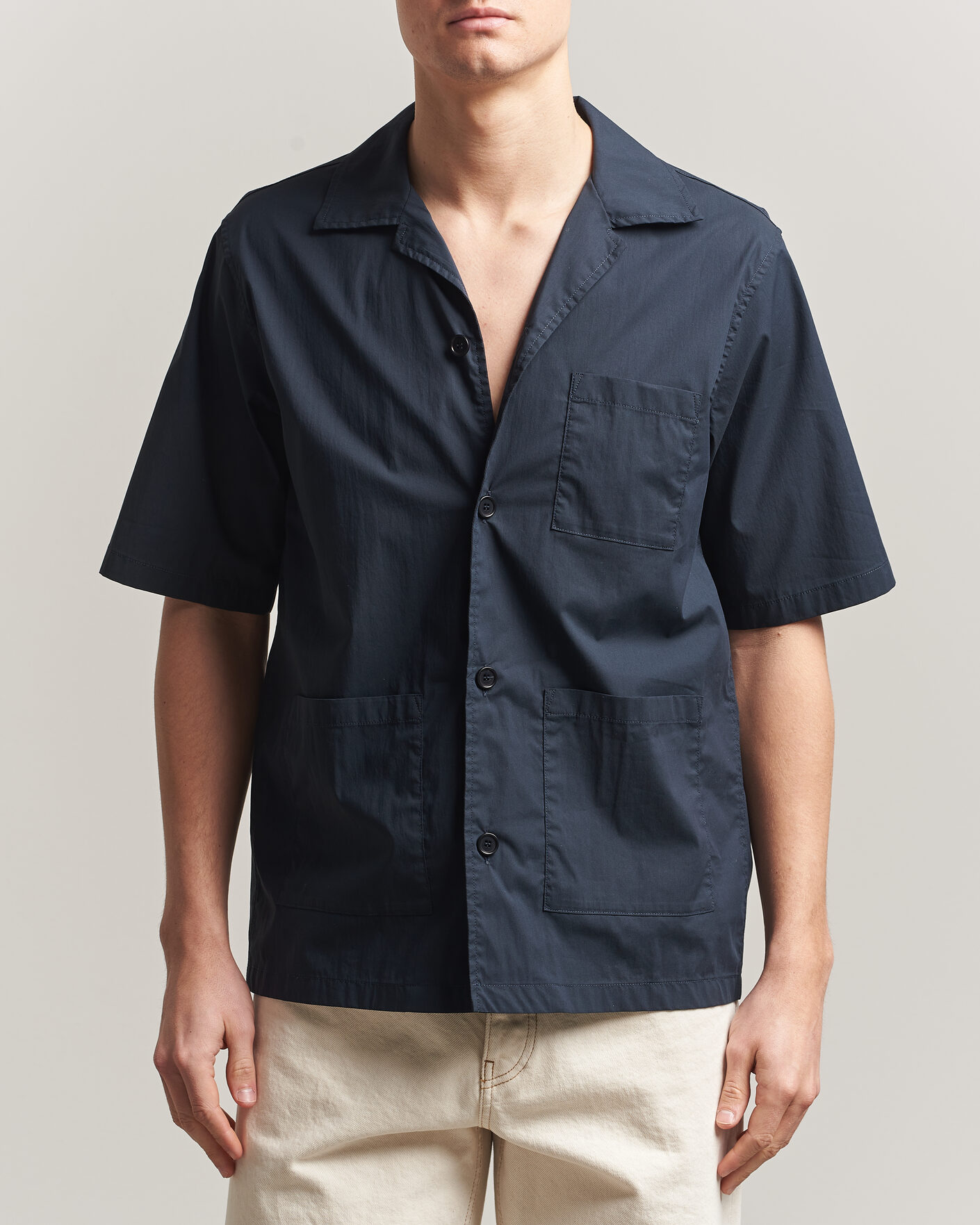 Heren | Overhemden | Aspesi | Ago Short Sleeve Shirt Navy