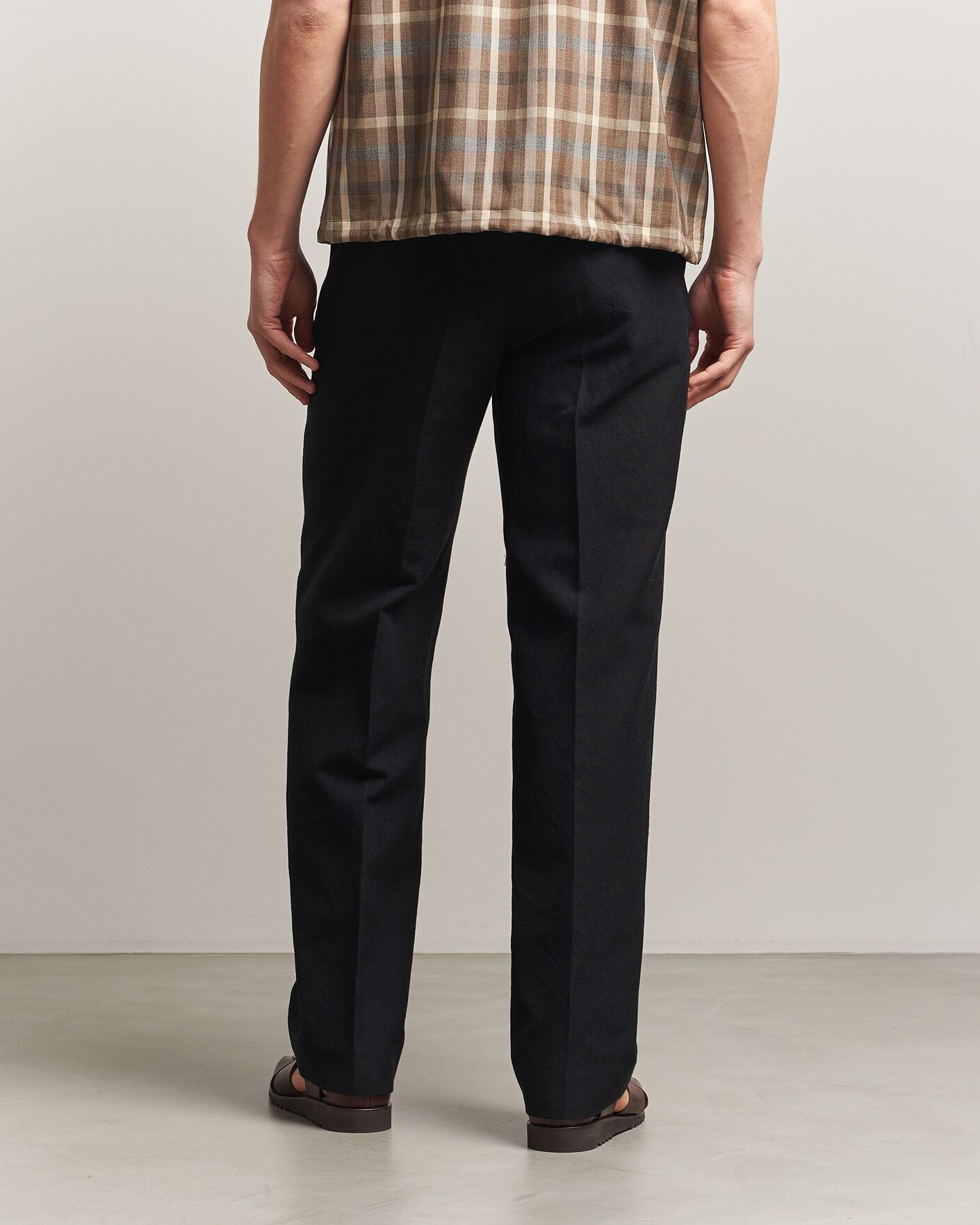 Homme | Pantalons | Auralee | Wool/Linen Ox Drawstring Pants Black