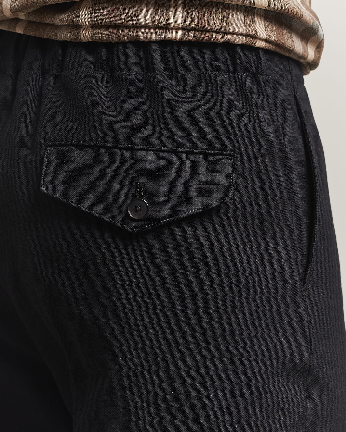 Heren | Broeken | Auralee | Wool/Linen Ox Drawstring Pants Black