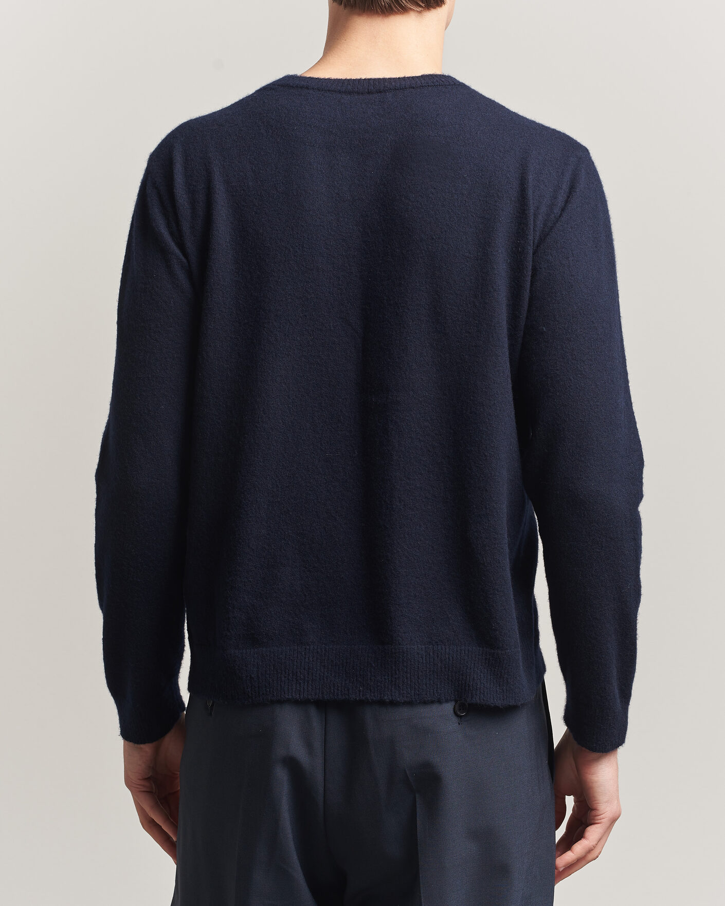 Homme | Pulls Et Tricots | Auralee | Brushed Cashmere/Cotton Crew Neck Navy