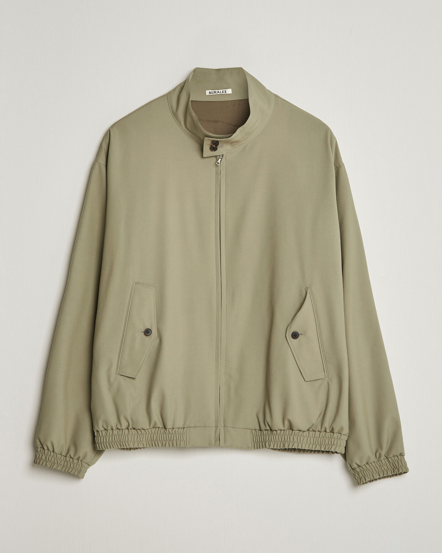 Heren | Jassen | Auralee | Wool Zip Bomber Jacket Light Khaki