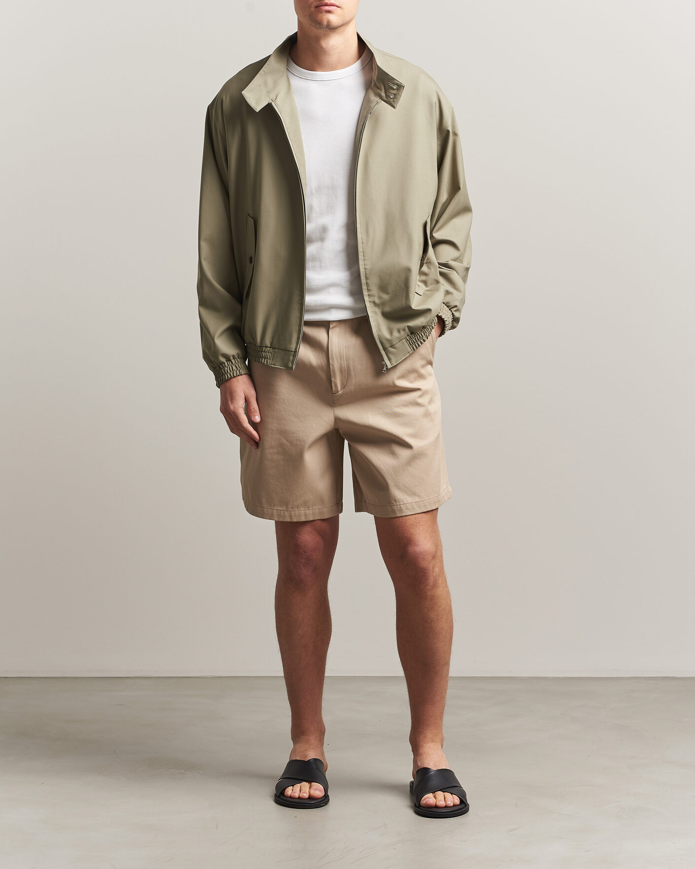 Heren | Jassen | Auralee | Wool Zip Bomber Jacket Light Khaki