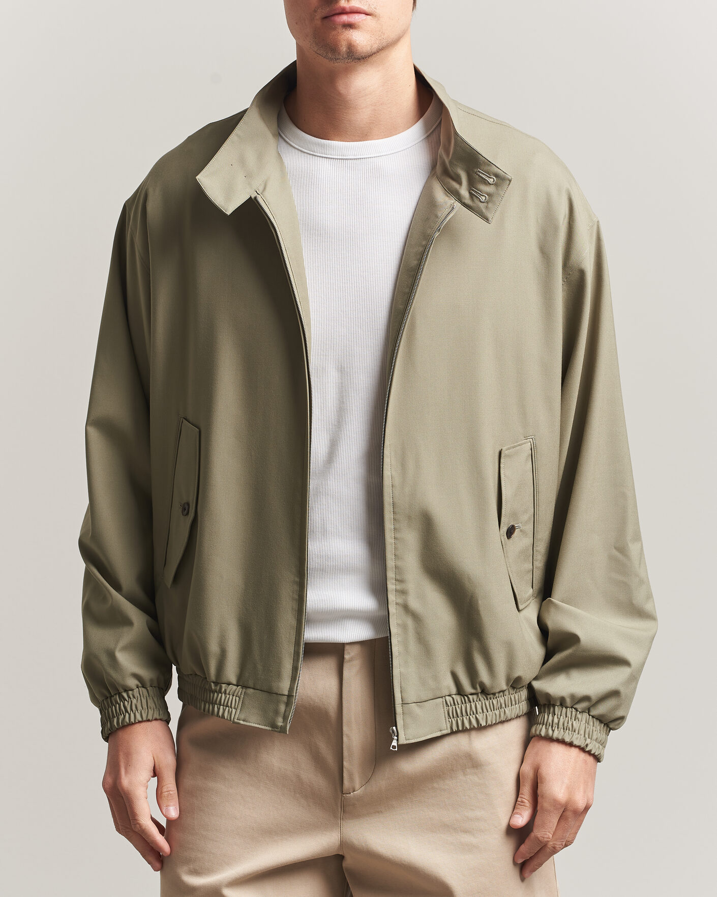 Heren | Jassen | Auralee | Wool Zip Bomber Jacket Light Khaki
