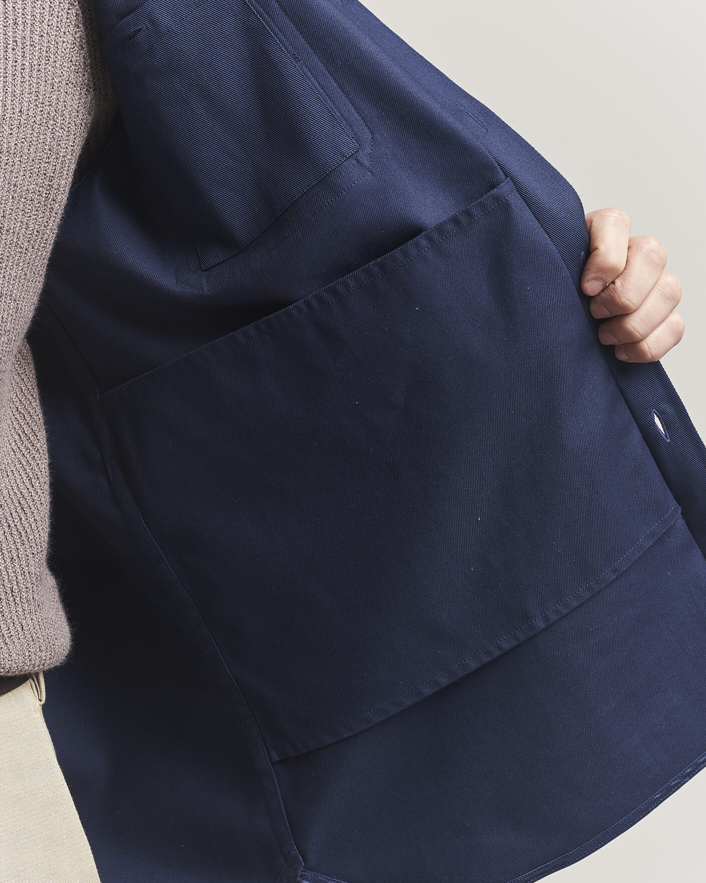 Homme | Chemises | Caruso | Twill Cotton Overshirt Navy